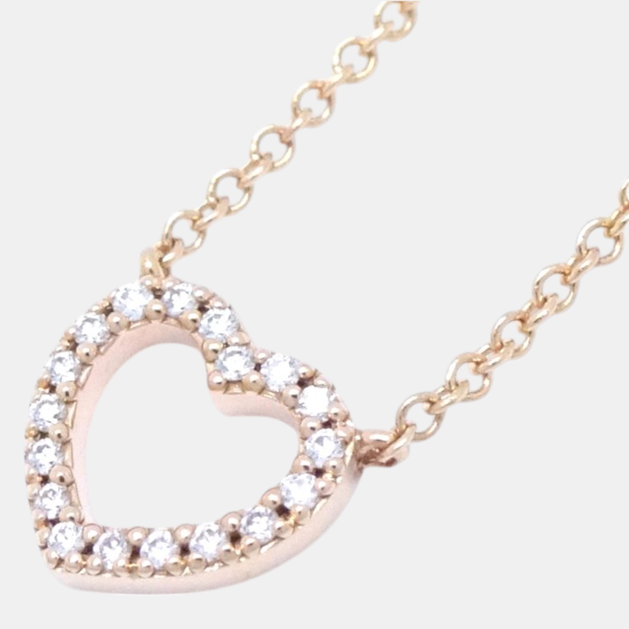 

Tiffany & Co Metro Heart Diamond Necklace Rose Gold