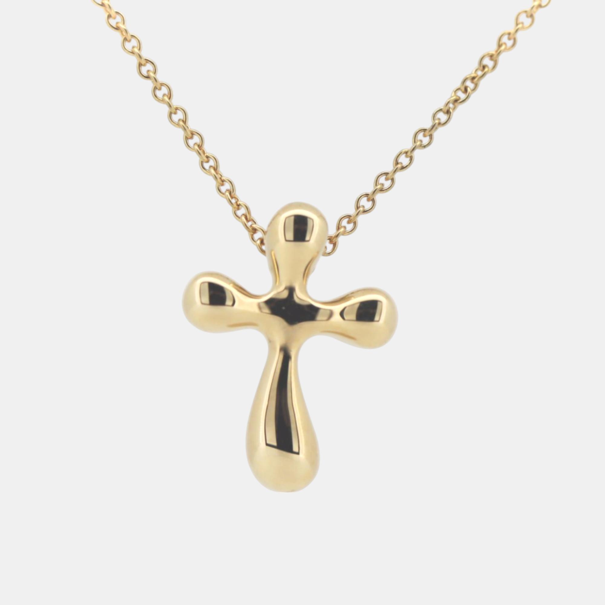 

Tiffany & Co Elsa Peretti Small Cross Necklace 18K Yellow Gold