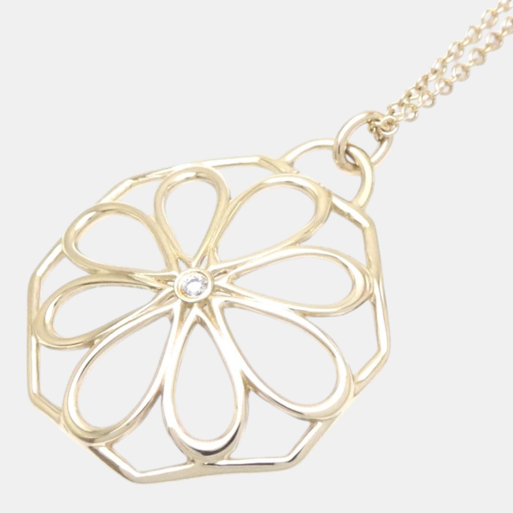 

Tiffany & Co Flower Necklace 18K Yellow Gold Diamond