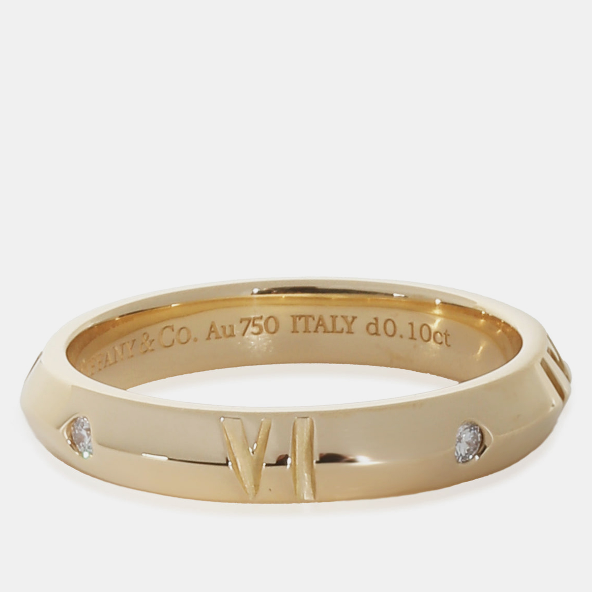 

Tiffany & Co. 18k Yellow Gold and Diamond Atlas Band Ring EU 66