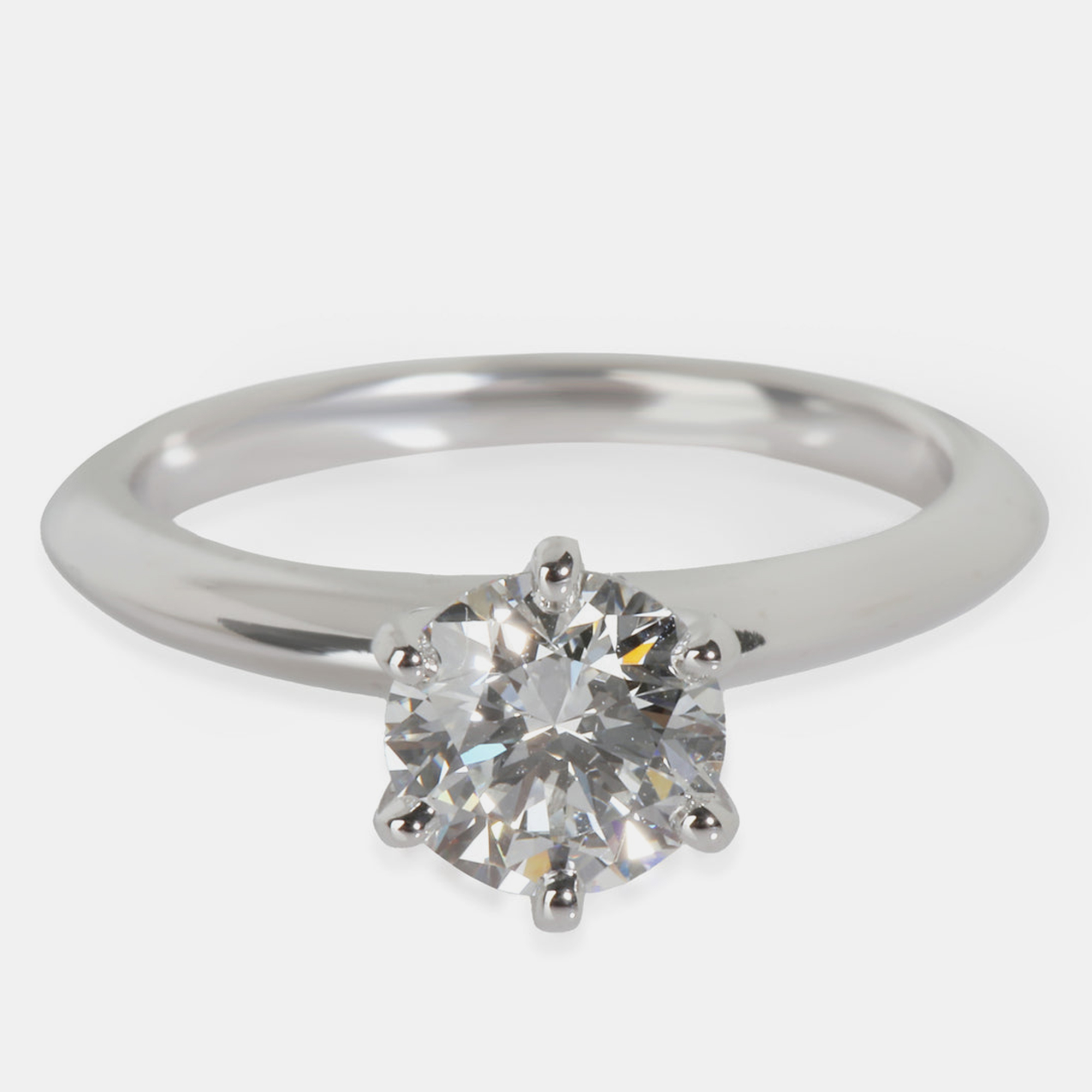 Pre-owned Tiffany & Co Platinum And Diamond Engagement Solitaire Ring Eu 49