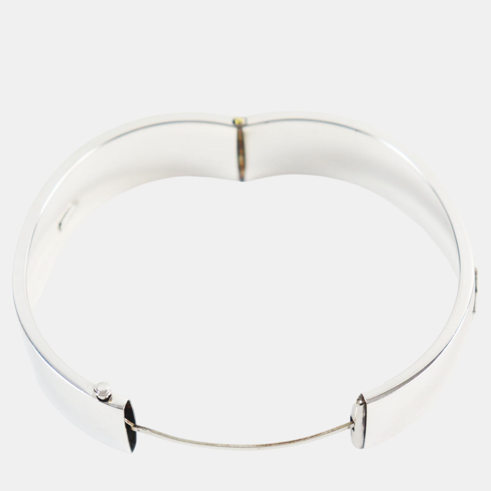 Tiffany & Co. Silver Ruby, Diamond, Sapphire Vintage 3 Star Bangle Bracelet 