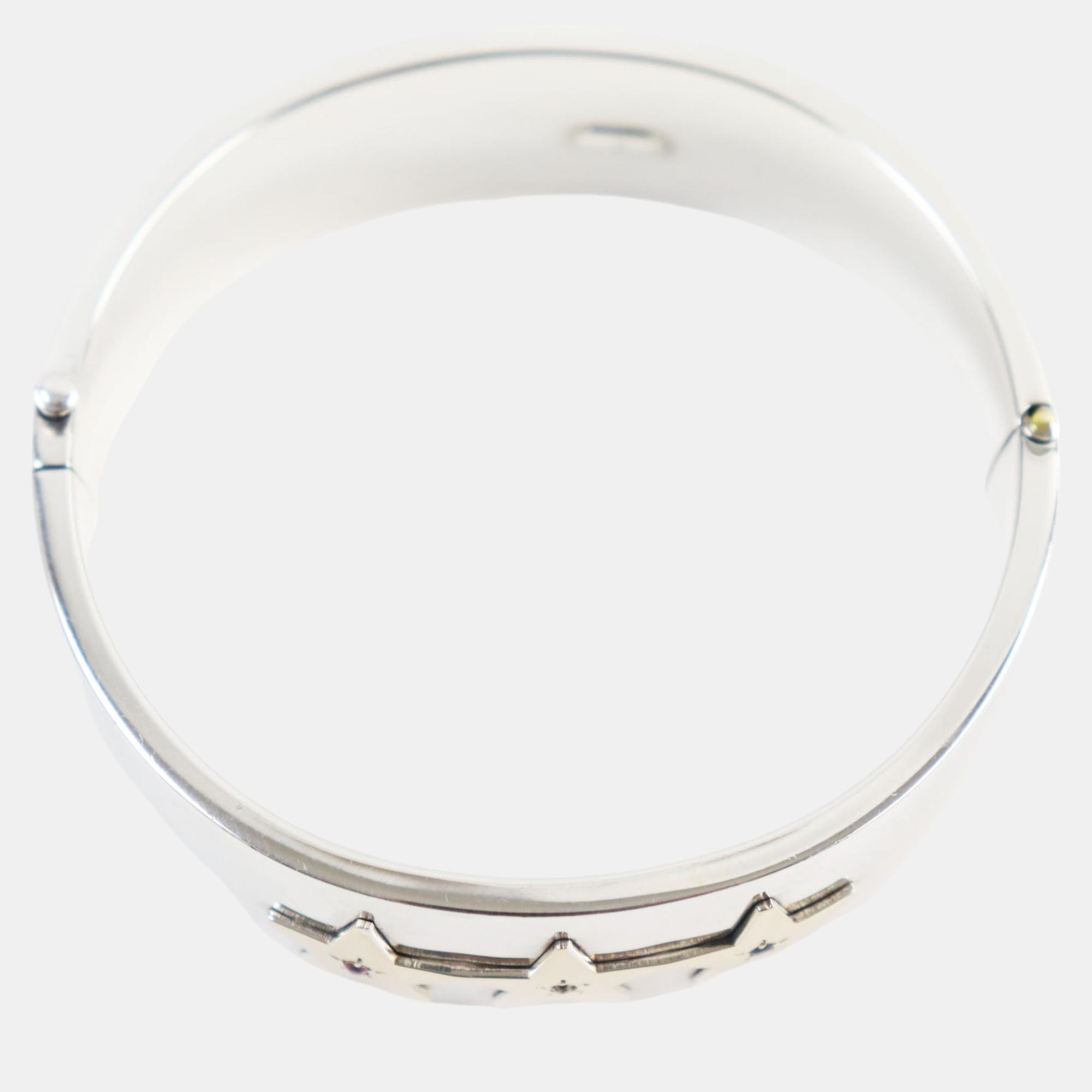 Tiffany & Co. Silver Ruby, Diamond, Sapphire Vintage 3 Star Bangle Bracelet 