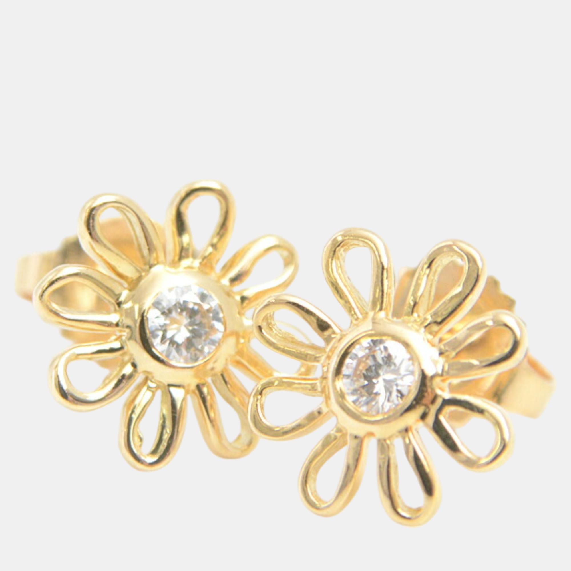 

Tiffany & Co Daisy 1P Diamond Earrings 750YG Gold Metal