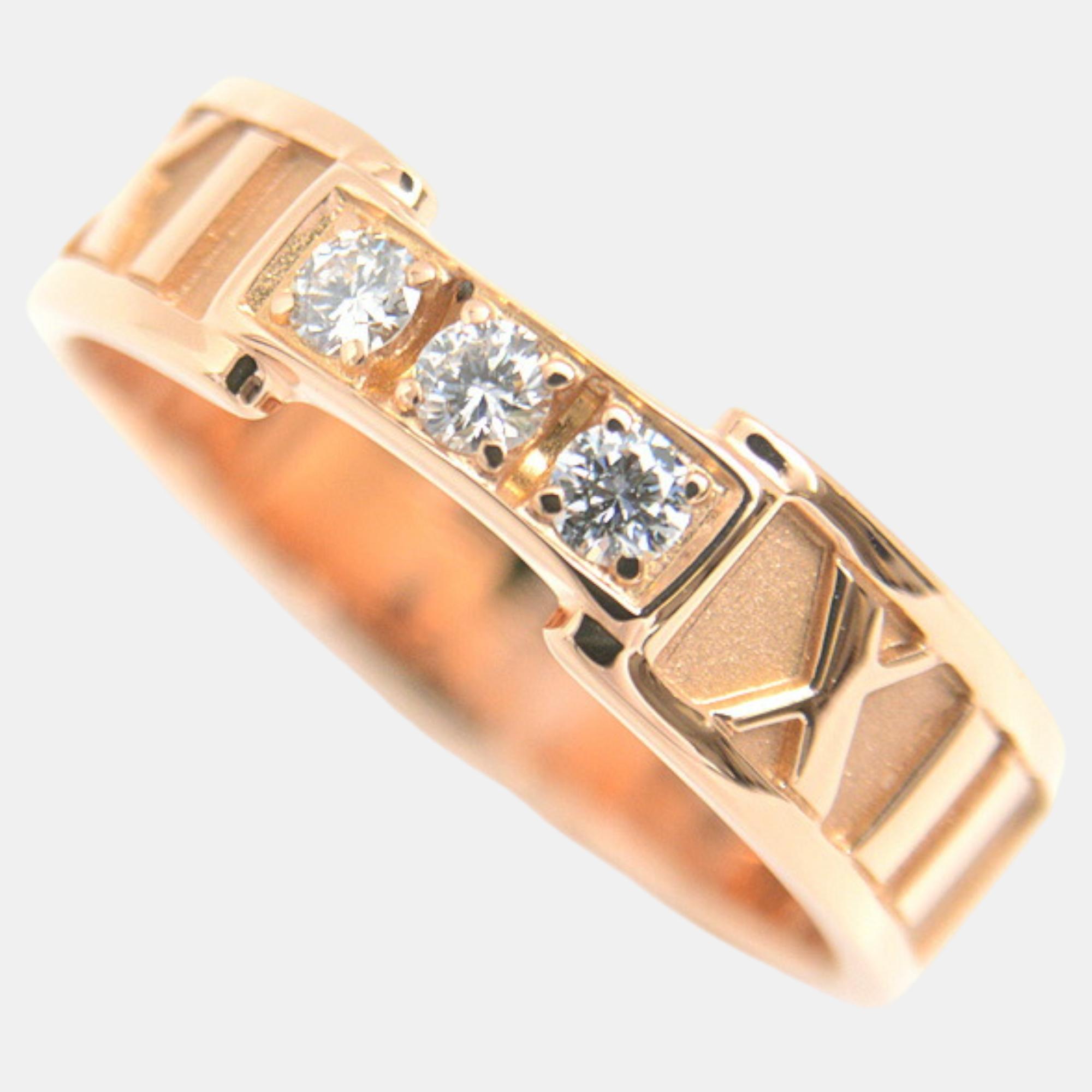 

Tiffany Atlas 3P Diamond Ring Pink Gold Rose Gold Metal