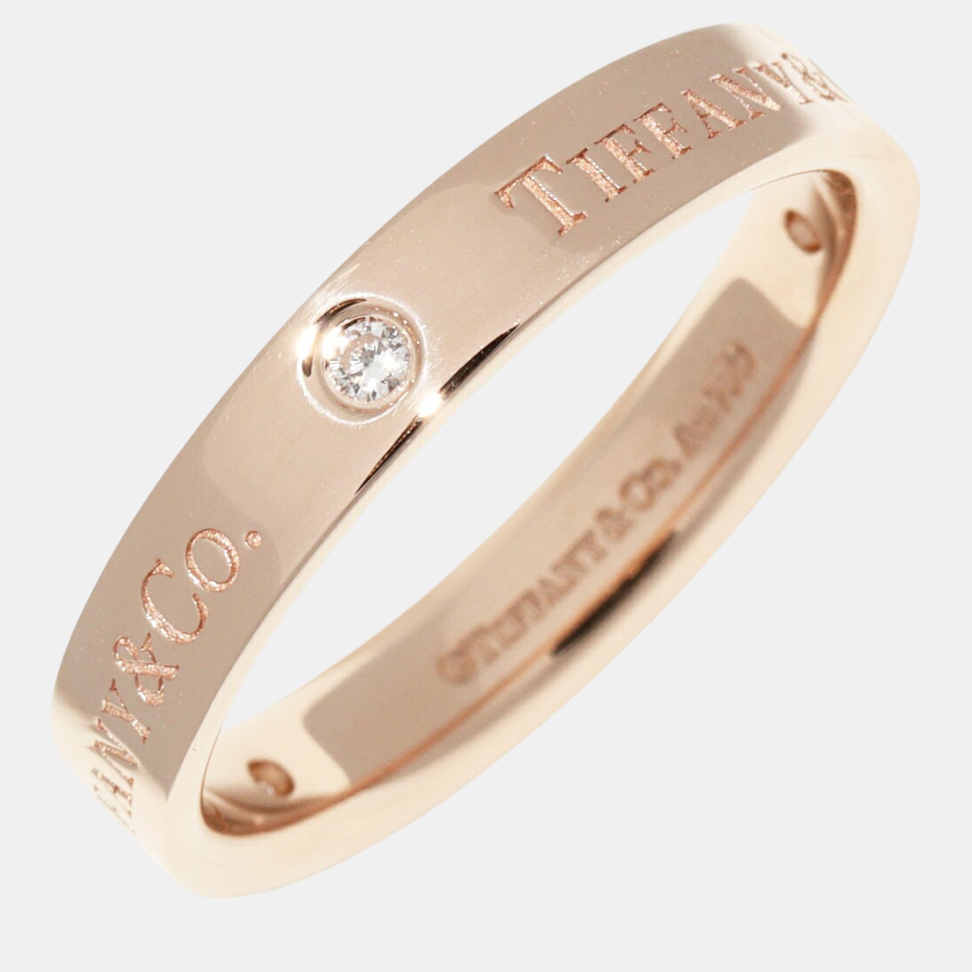 

Tiffany 18K PG Diamond Flat Band Ring Rose Gold Metal