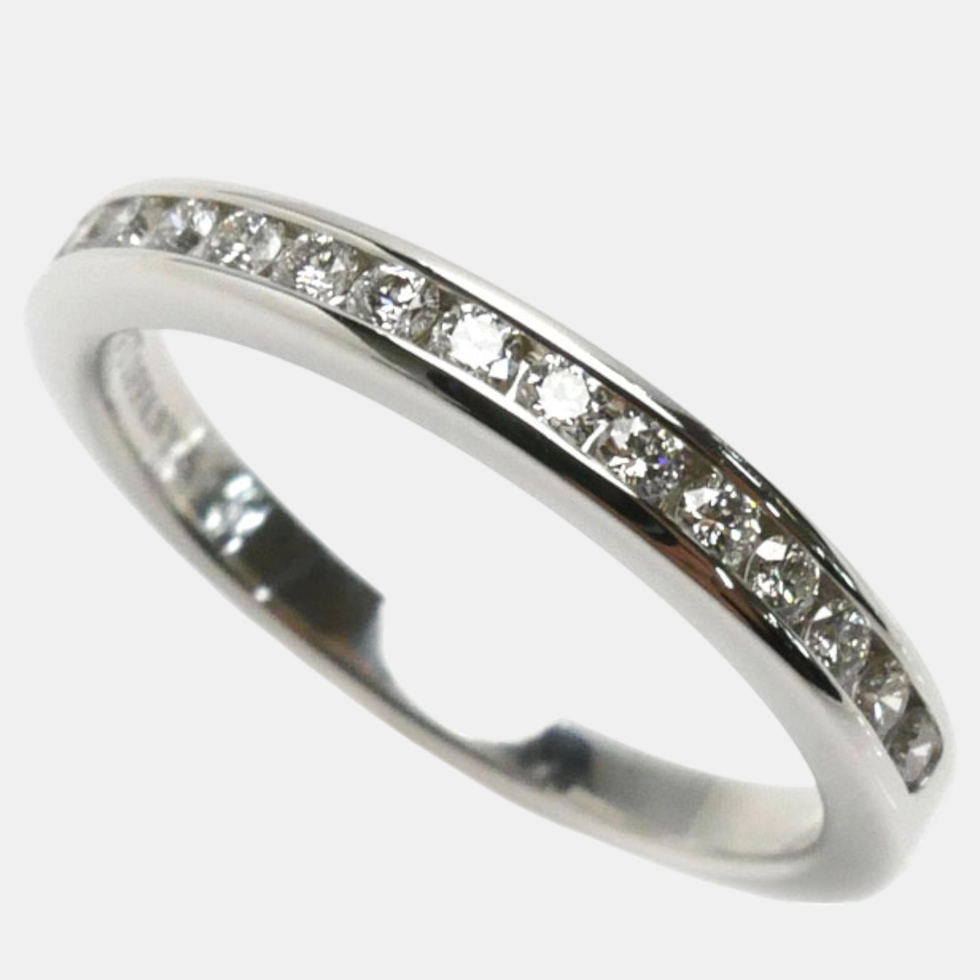 

Tiffany & Co Platinum Diamond Channel Setting Ring Silver Metal