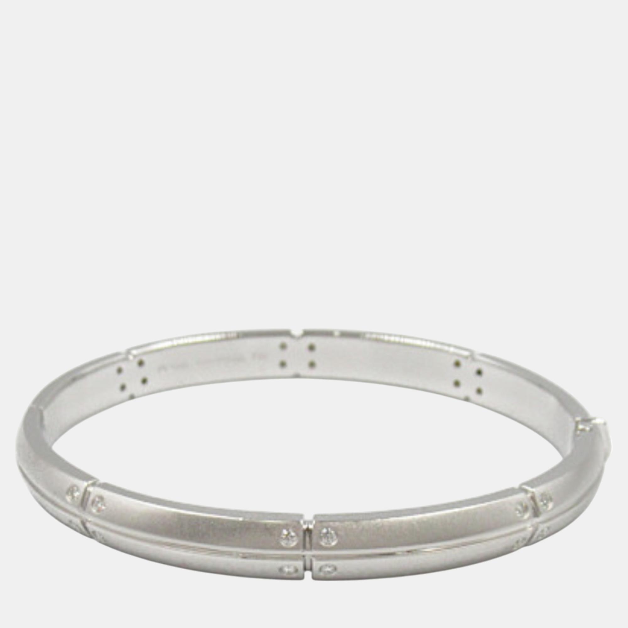 

Tiffany & Co. Diamond White Gold Bangle Clear Metal