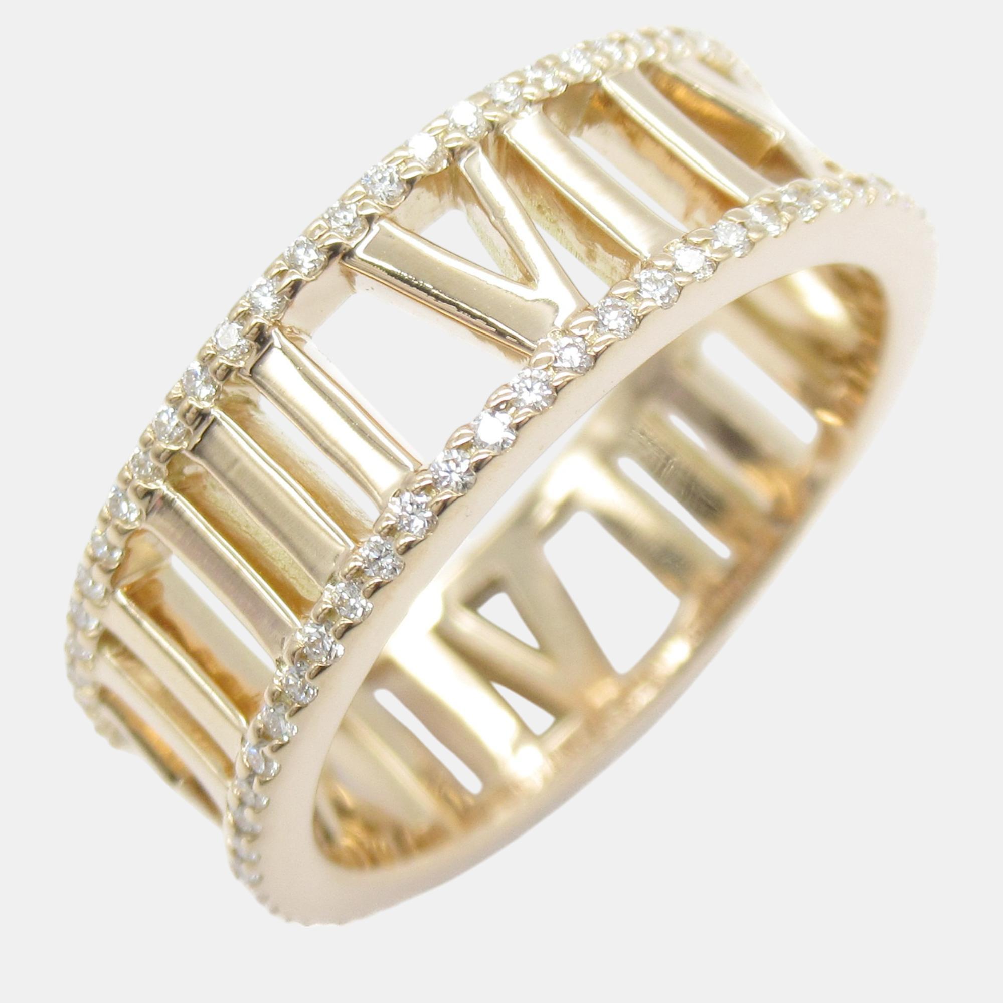 

Tiffany & Co 18k Gold Open Atlas Diamond Ring Size Japan 14.5 EU 55