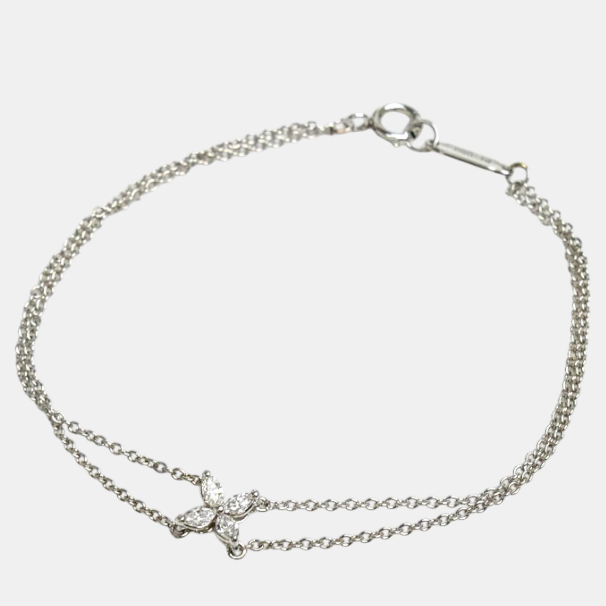 

Tiffany & Co. Platinum Diamond Victoria Bracelet Silver Metal