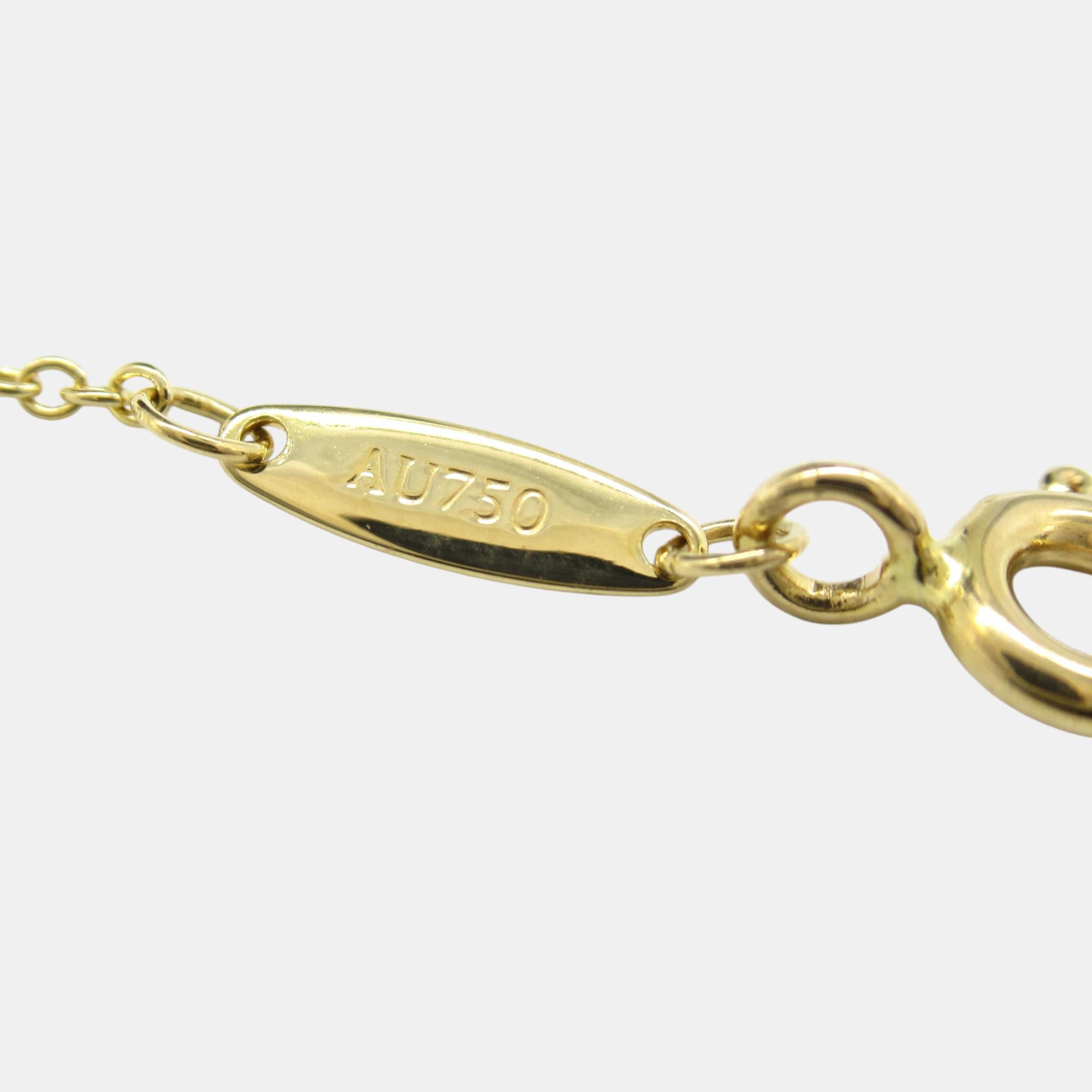 Tiffany & Co. Diamond Necklace 18k Yellow Gold Clear Metal 