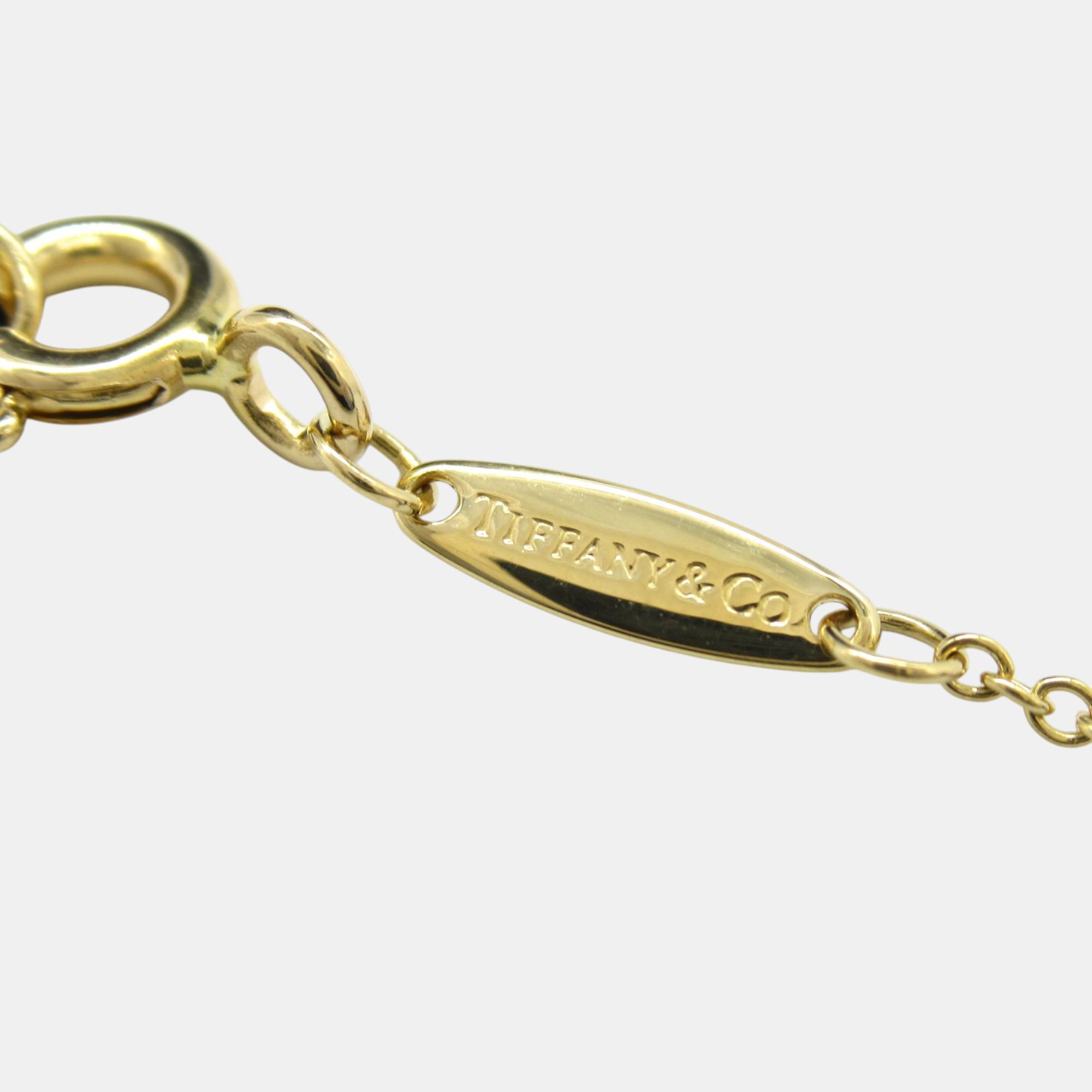 Tiffany & Co. Diamond Necklace 18k Yellow Gold Clear Metal 