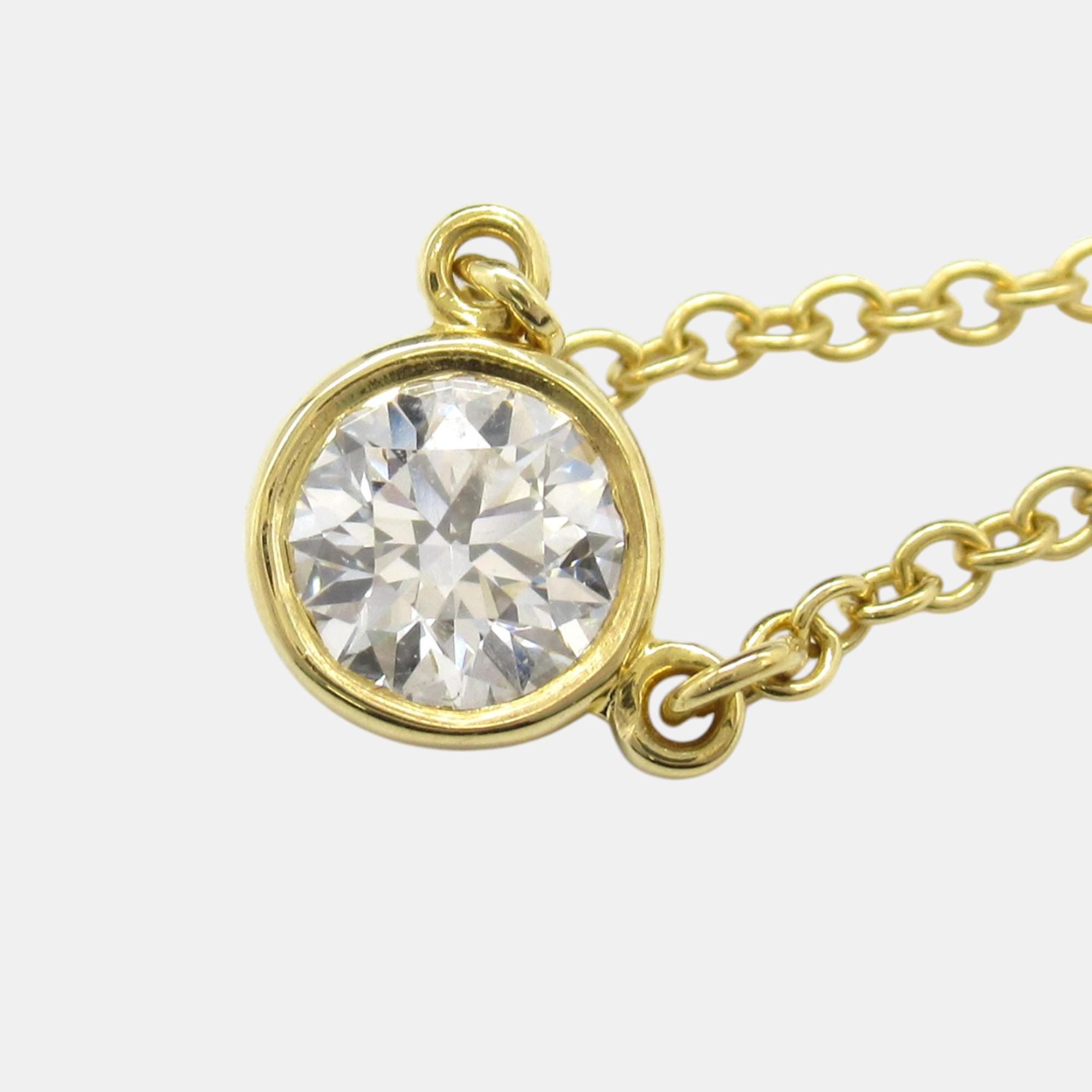 Tiffany & Co. Diamond Necklace 18k Yellow Gold Clear Metal 