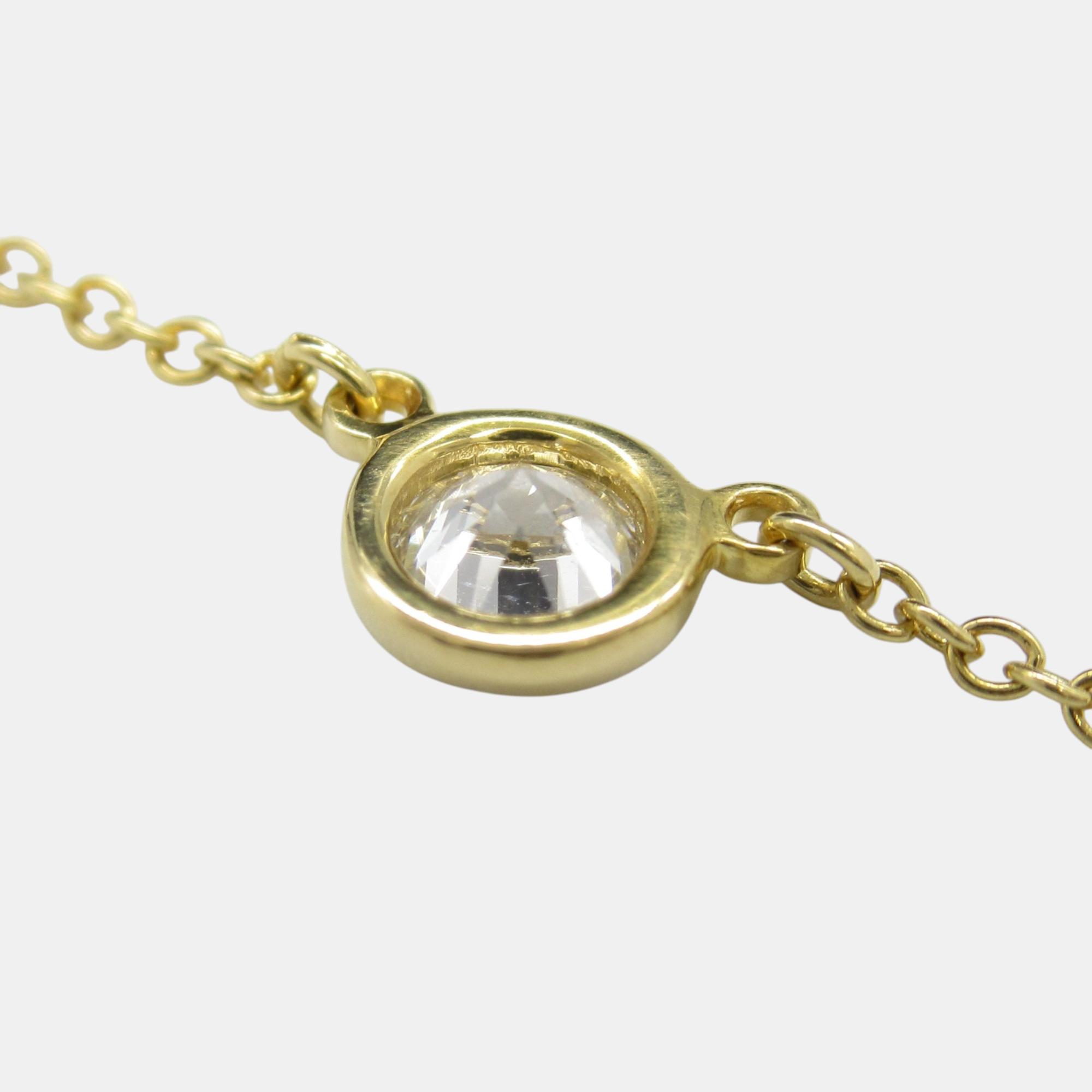 Tiffany & Co. Diamond Necklace 18k Yellow Gold Clear Metal 