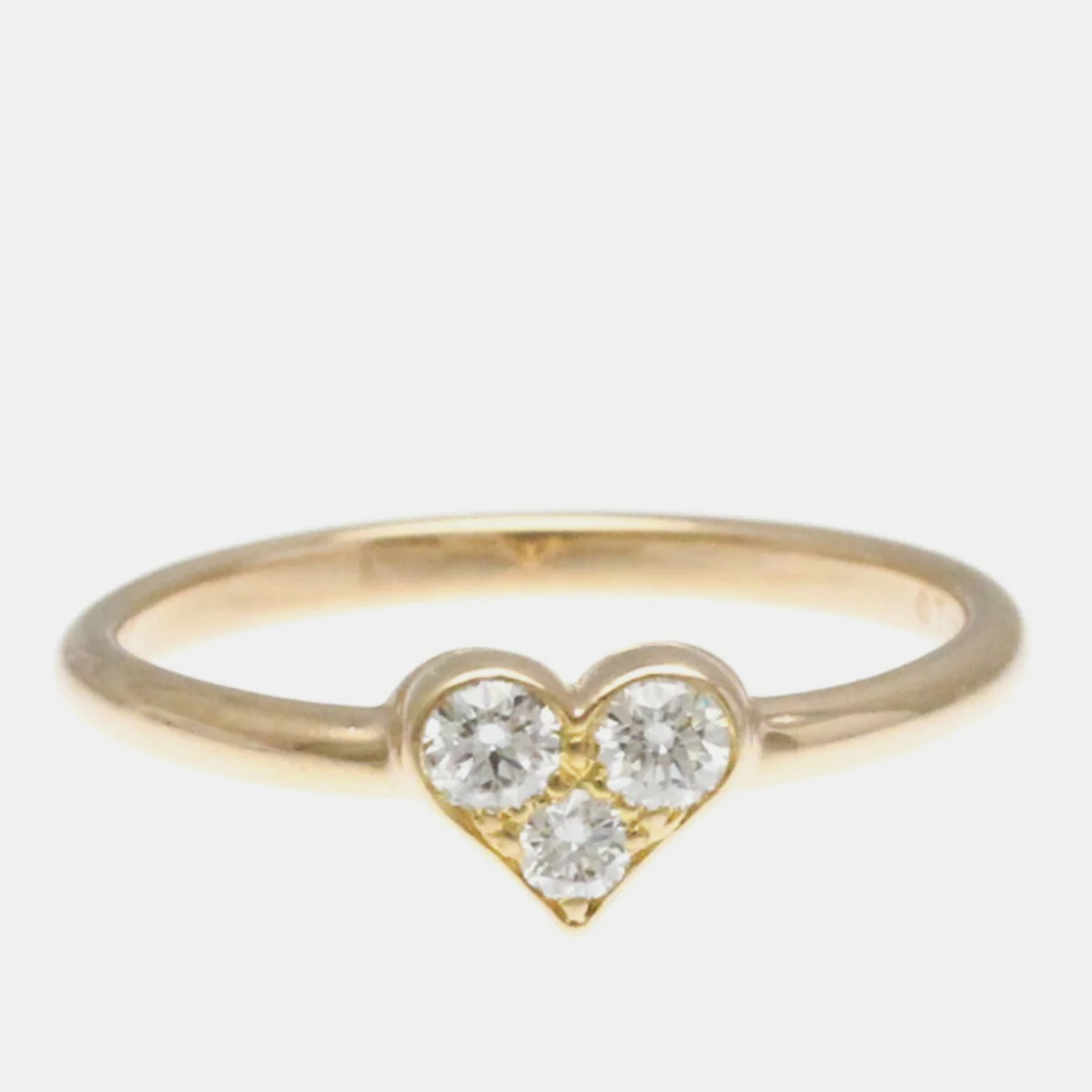 

Tiffany & Co. 18K Pink Gold Sentimental Heart Diamond Band Ring EU 54.5