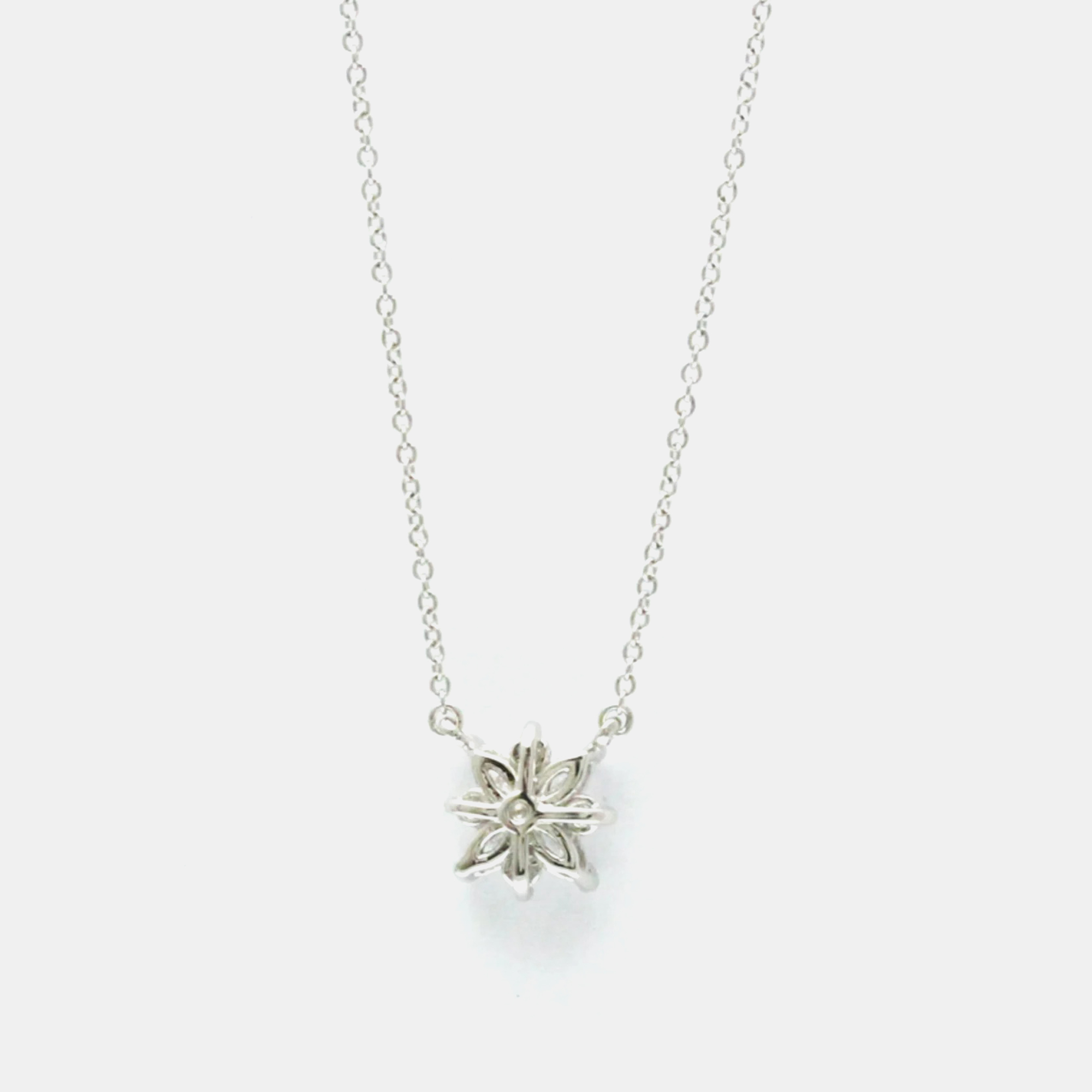 Pre-owned Tiffany & Co Platinum Diamond Victoria Cluster Pendant Necklace