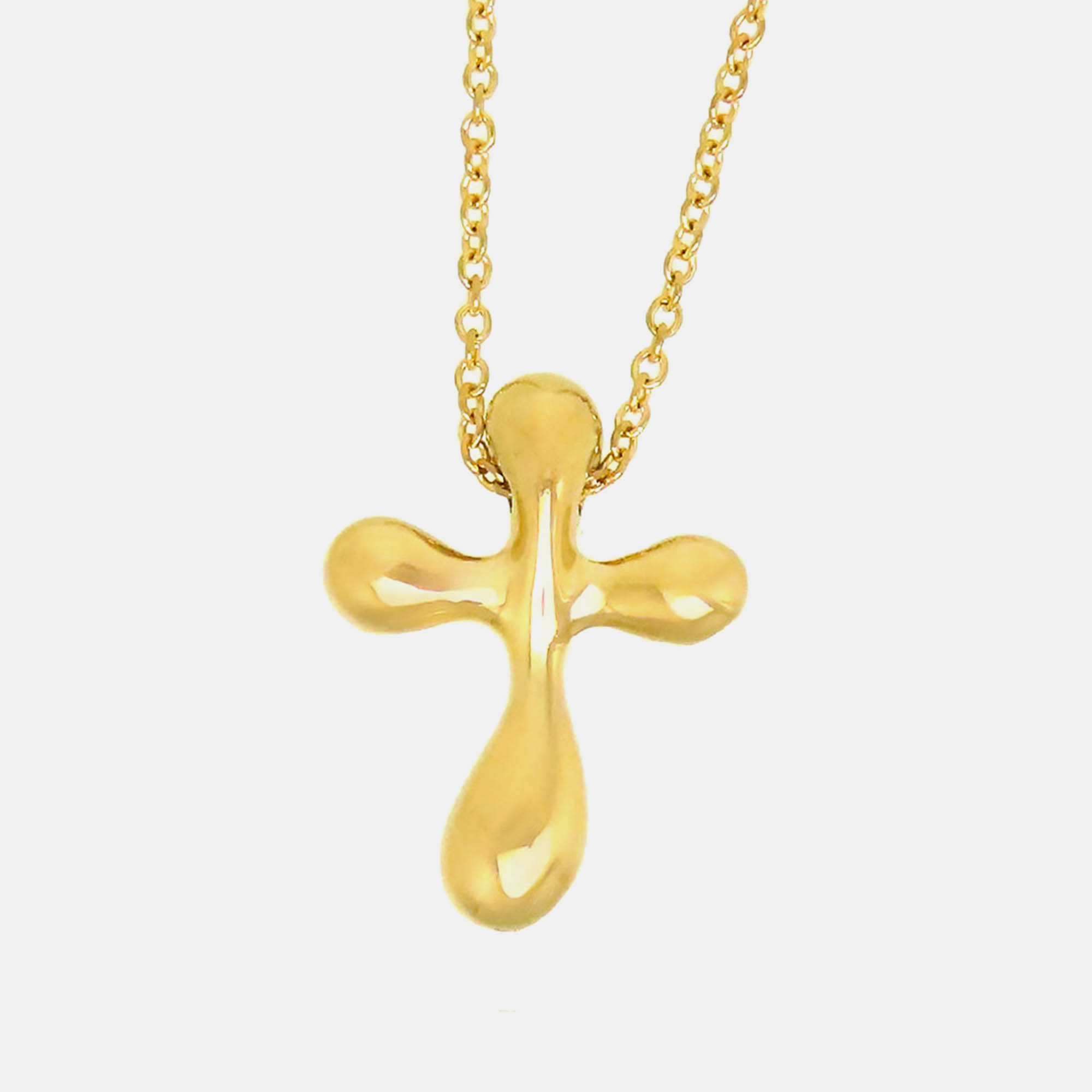 

Tiffany & Co 18K Yg Small Cross Necklace Gold Metal