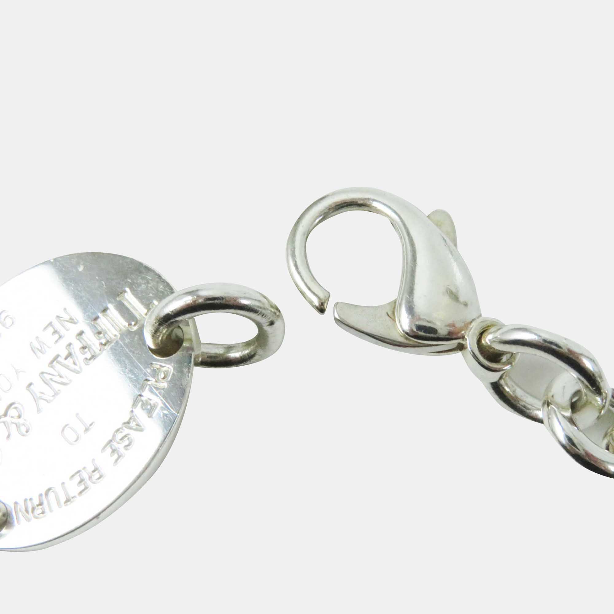Tiffany & Co Ag925 Oval Tag Necklace Silver Metal 