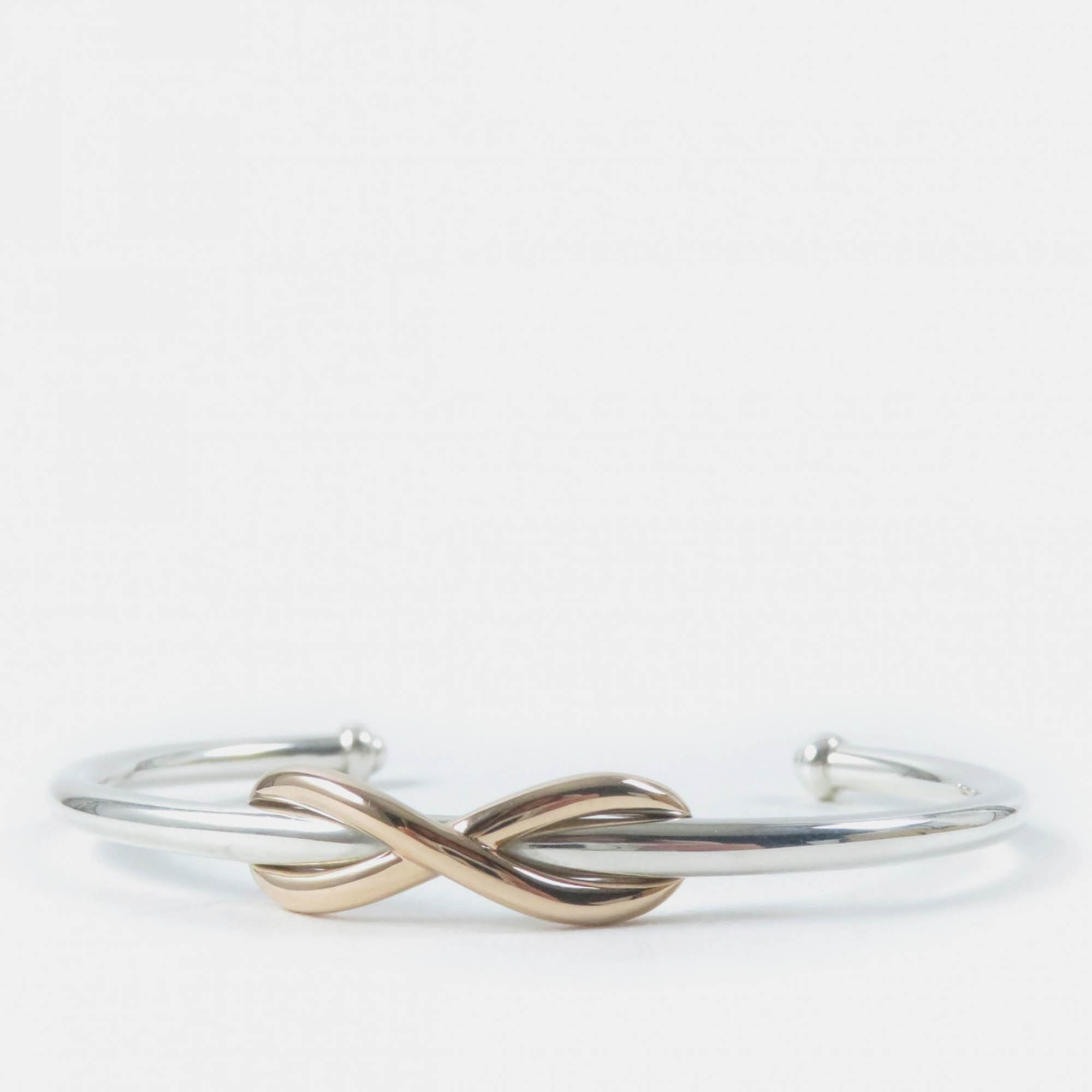 

Tiffany & Co Infinity Cuff Bangle Silver Rose Gold Silver Metal