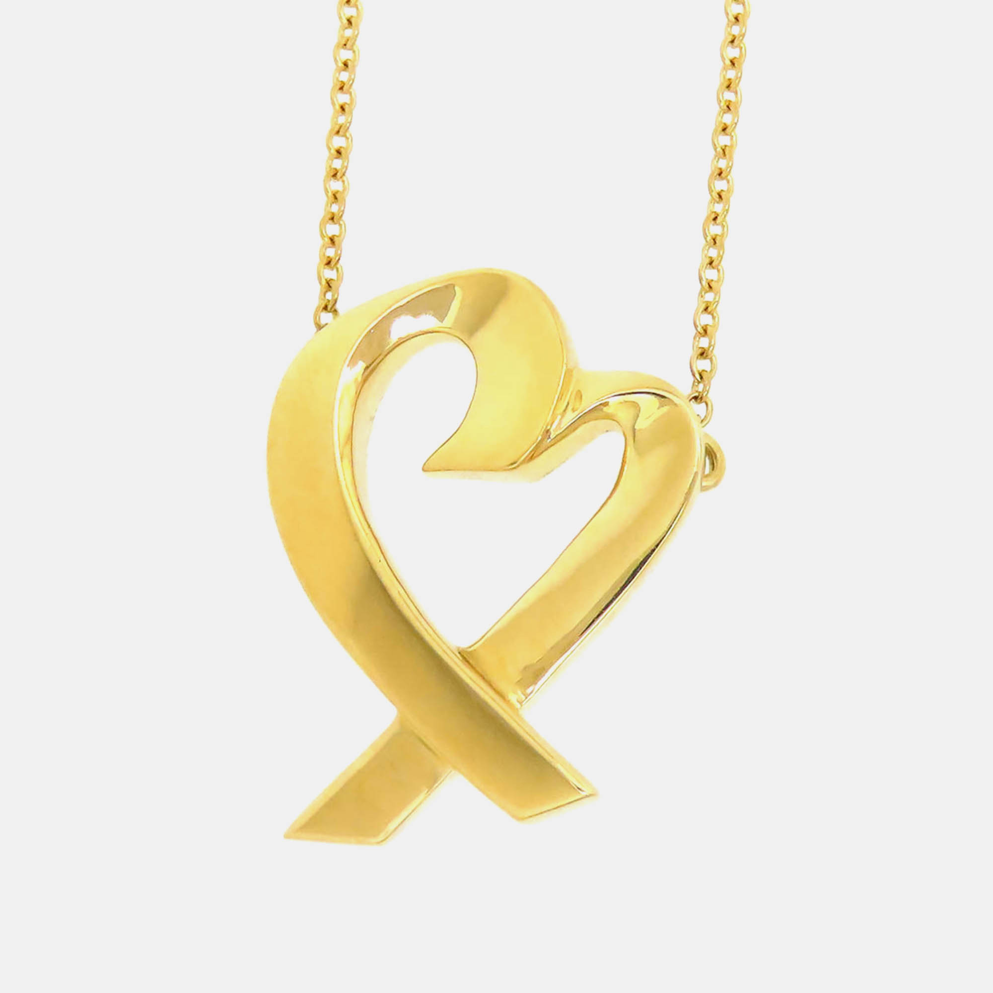 

Tiffany & Co 18K Yg Loving Heart Necklace Gold Metal