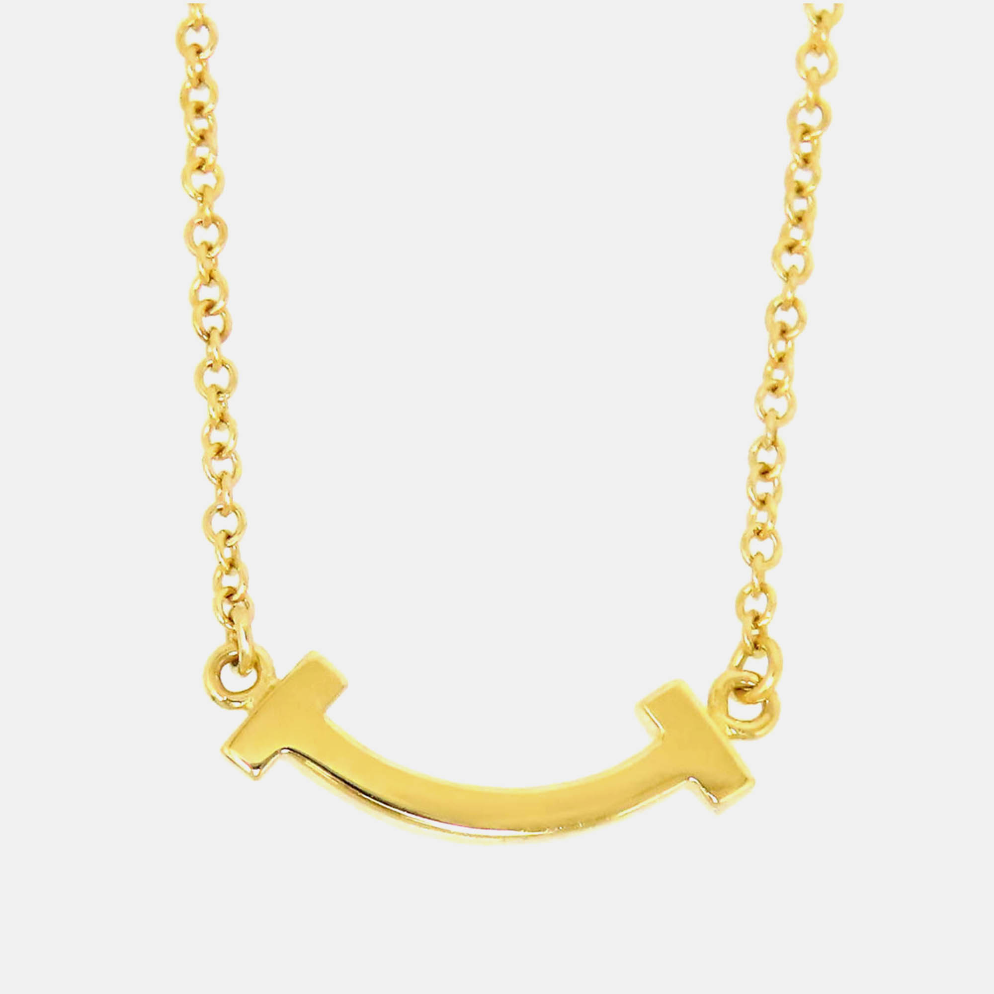 

Tiffany & Co 18K Yg T Smile Necklace Gold Metal