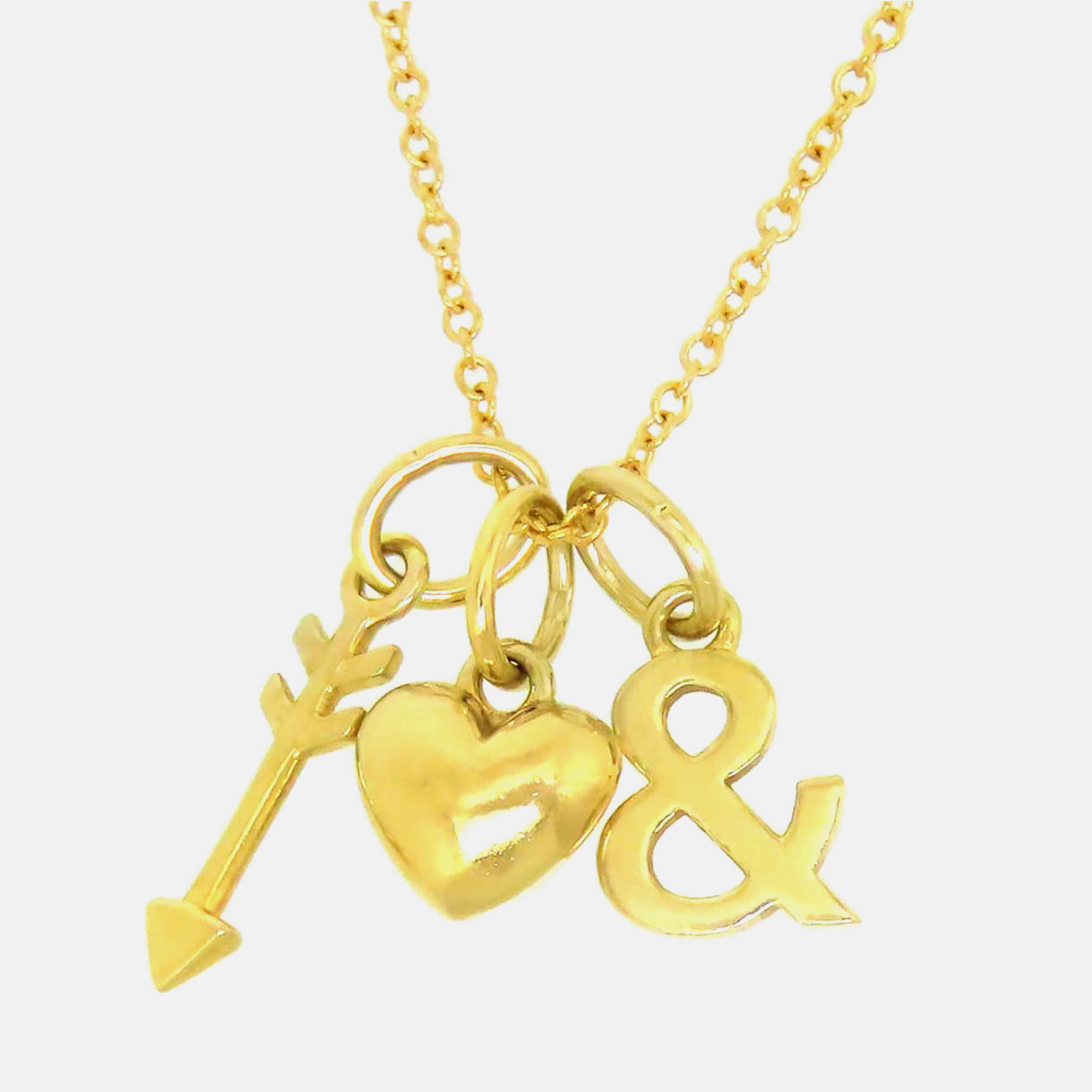 

Tiffany & Co 18K Yg Heart & Arrow Necklace Gold Metal