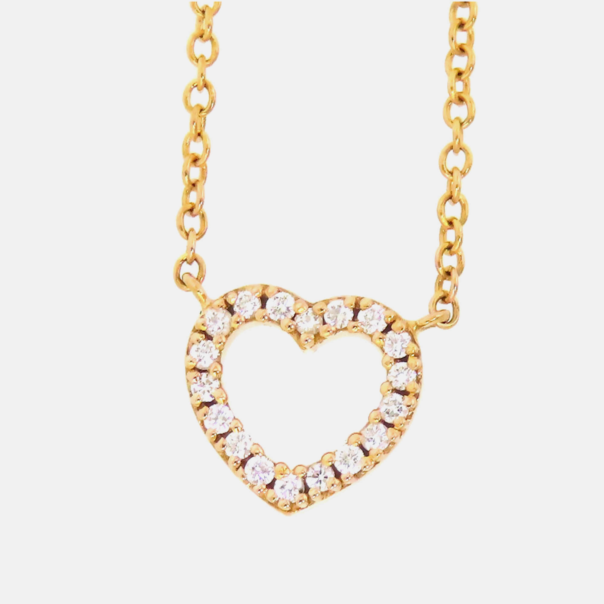 

Tiffany Au750 18K Pg Diamond Necklace Rose Gold Metal