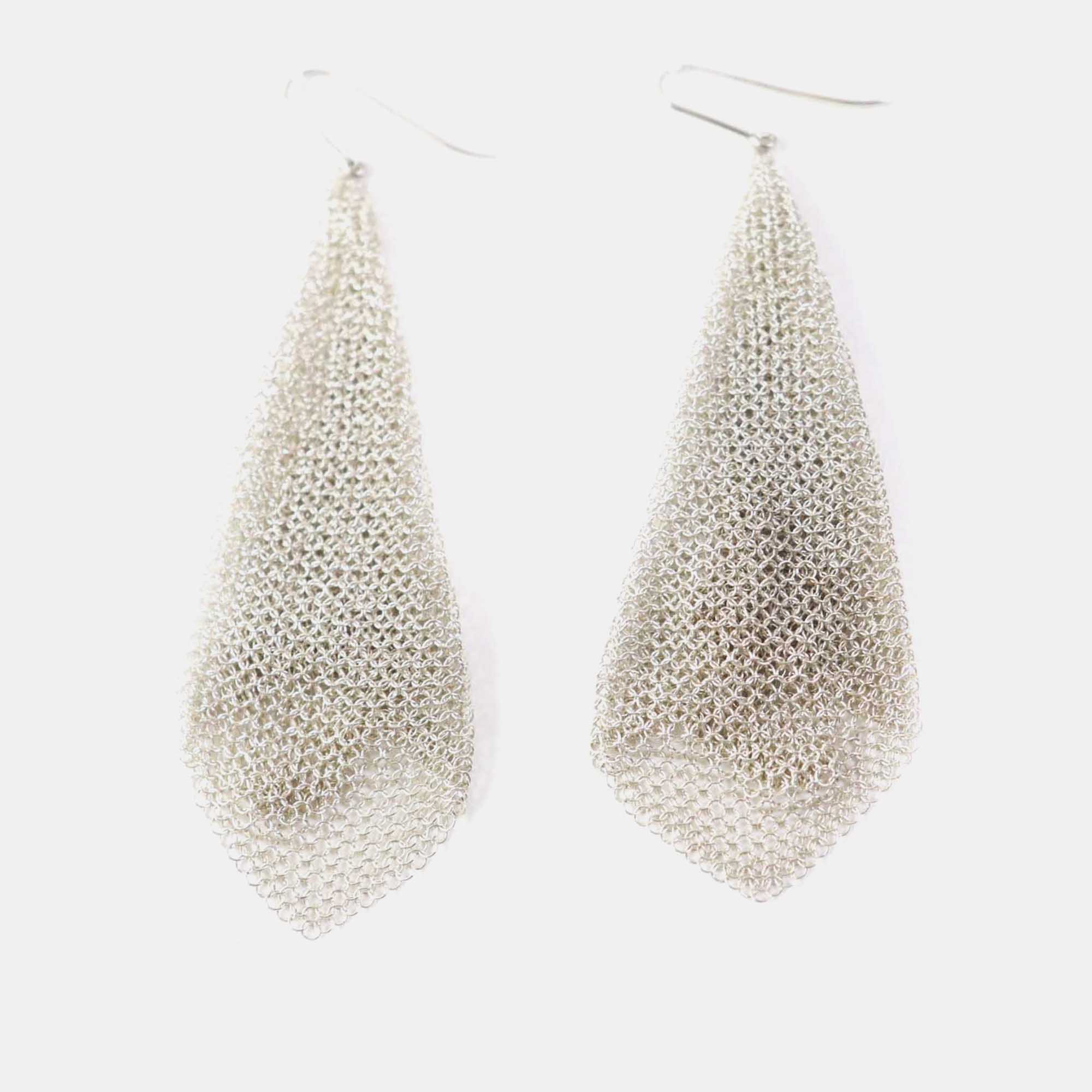 

Tiffany & Co Mesh Scarf Earrings Ag925 Silver Silver Metal