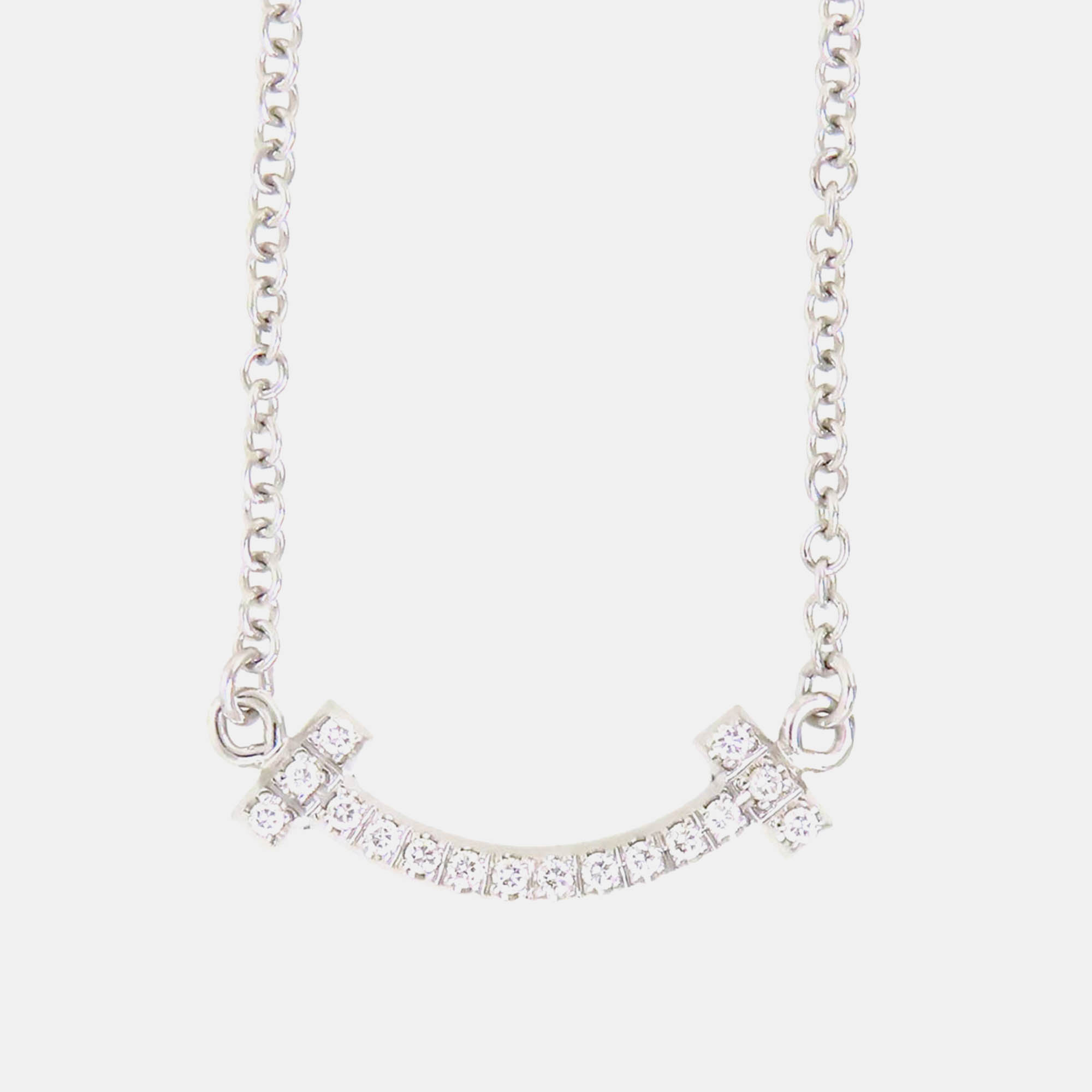 

Tiffany & Co 18K Wg Diamond Necklace White Metal