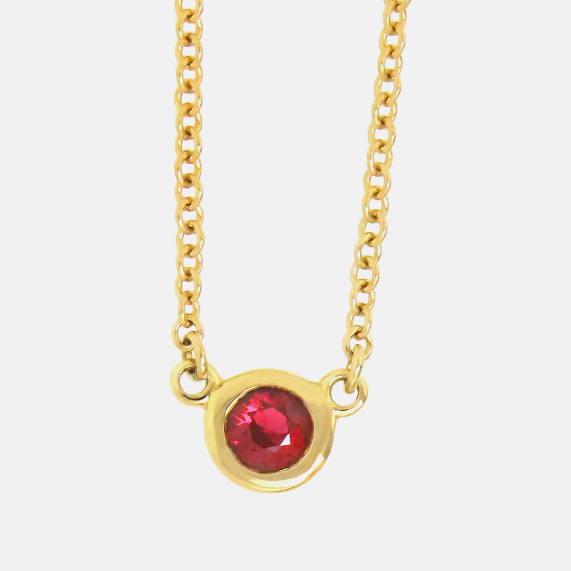 

Tiffany & Co. Necklace Au750 18K Yg Ruby Gold Metal