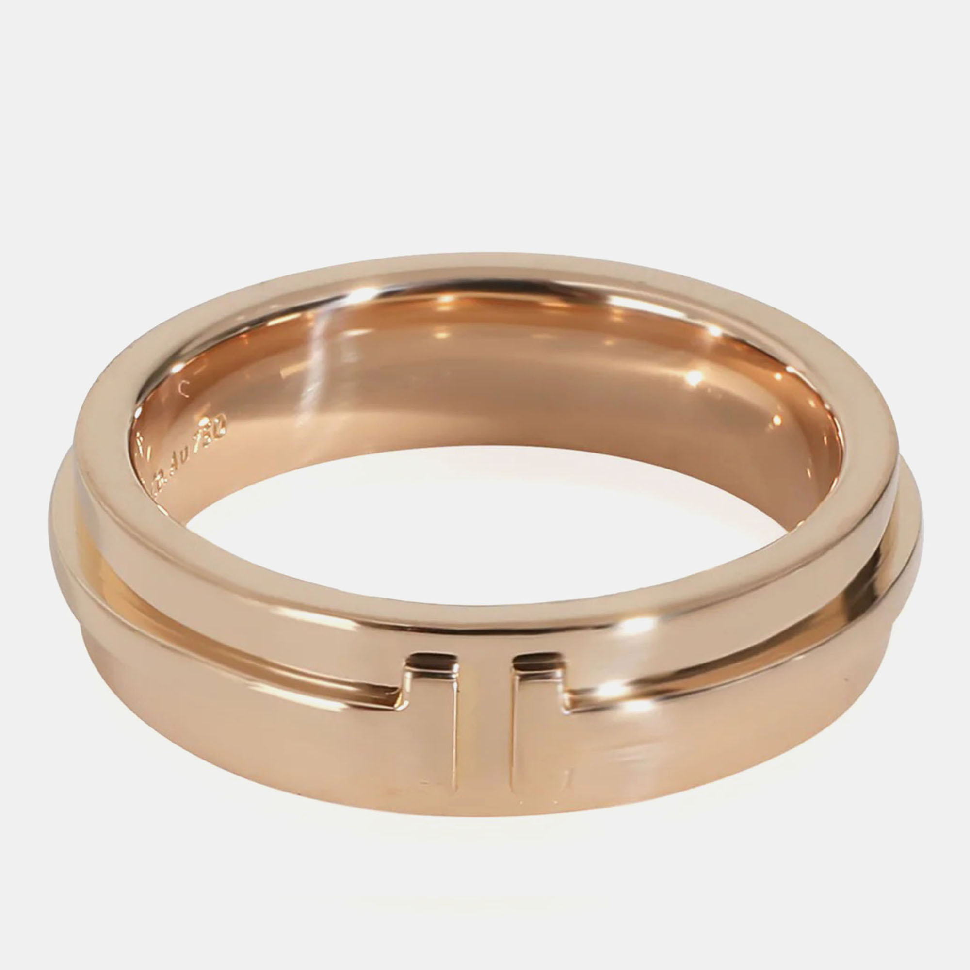 

Tiffany & Co. 18K Rose Gold T Wire Band Ring EU 57