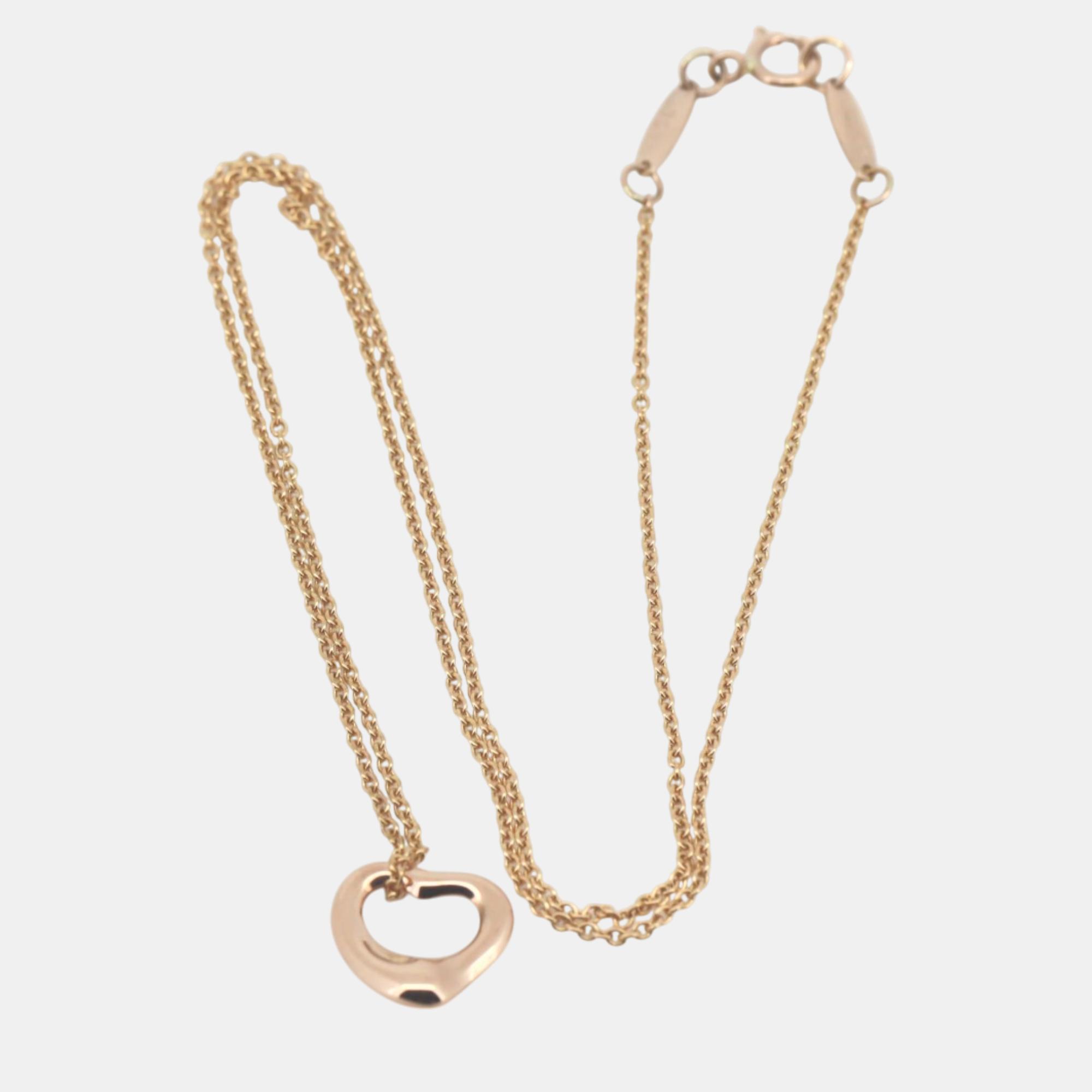 

Tiffany & Co. 18K Pink Gold Open Heart Necklace