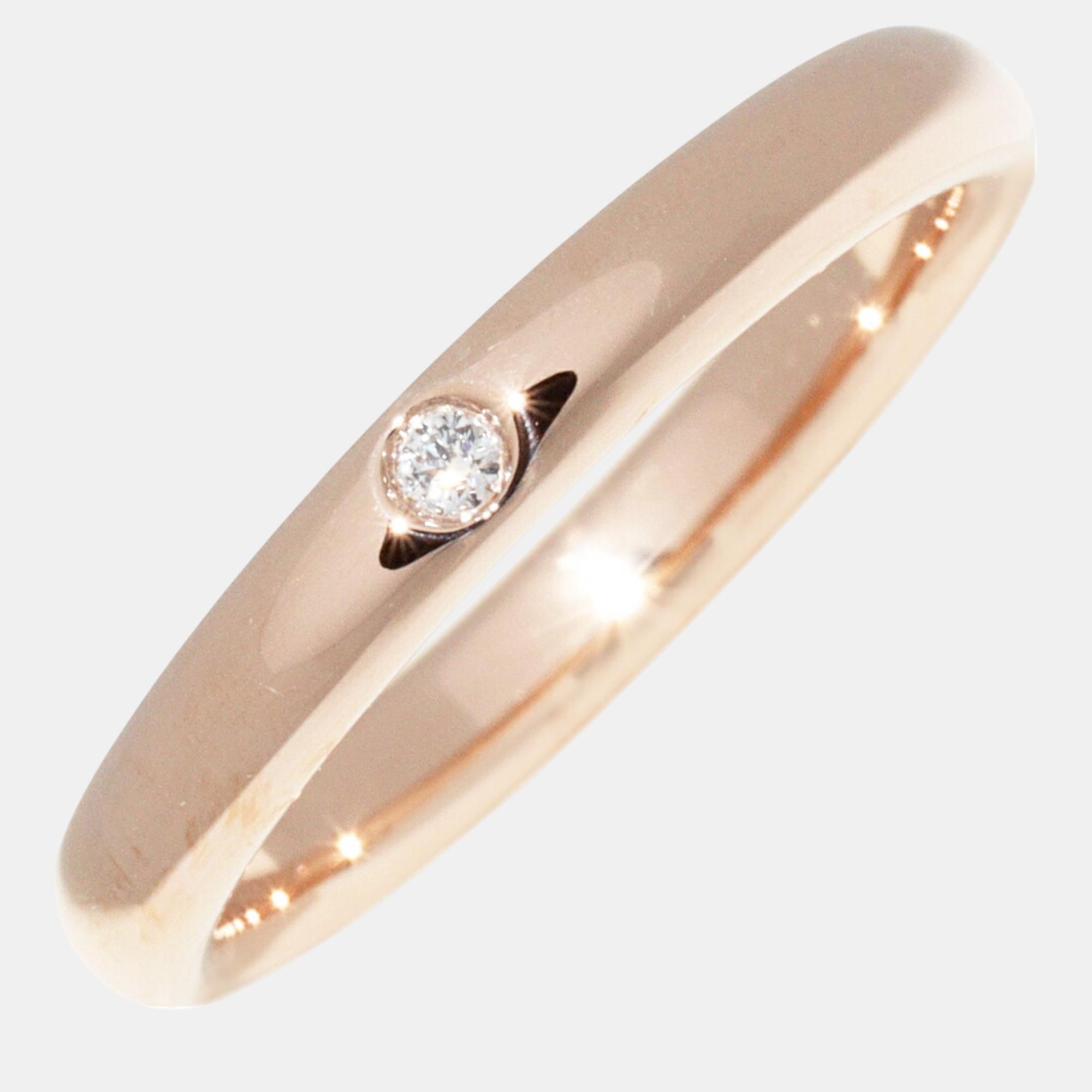 

Tiffany & Co. 18K Rose Gold Diamond Stacking Band Ring EU 51.5