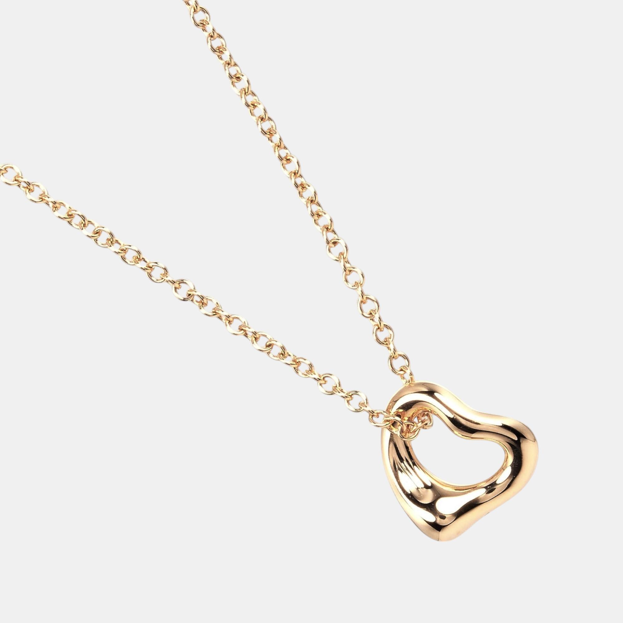 

Tiffany & Co. 18 K Rose Gold Open Heart Necklace