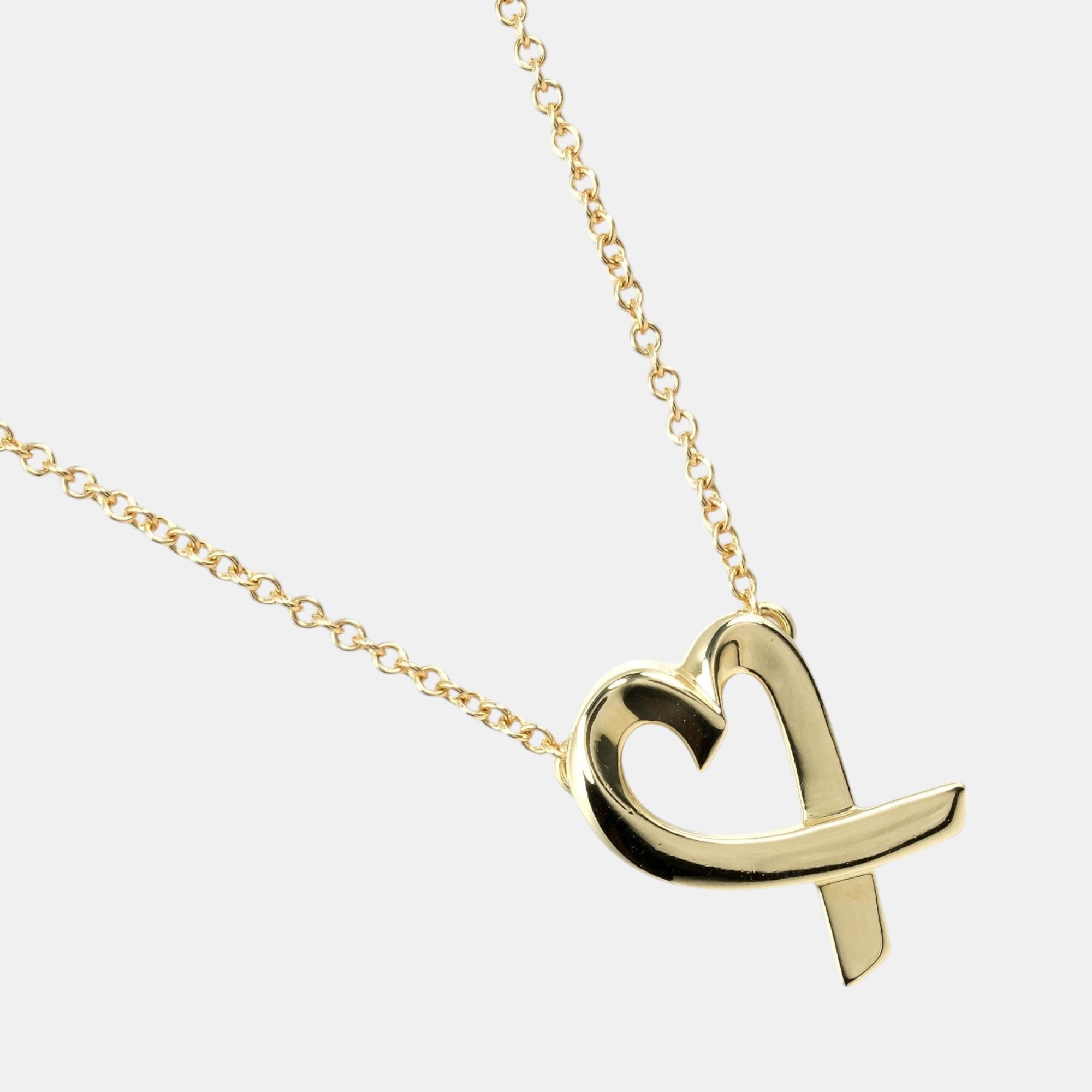 

Tiffany & Co. 18K Yellow Gold Small Paloma Picasso Loving Heart Pendant Necklace