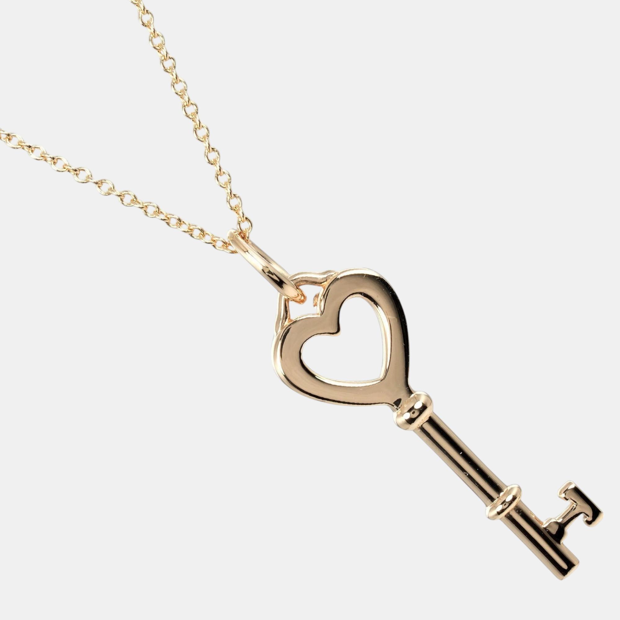 

Tiffany & Co. 18K Rose Gold Heart Key Pendant Necklace