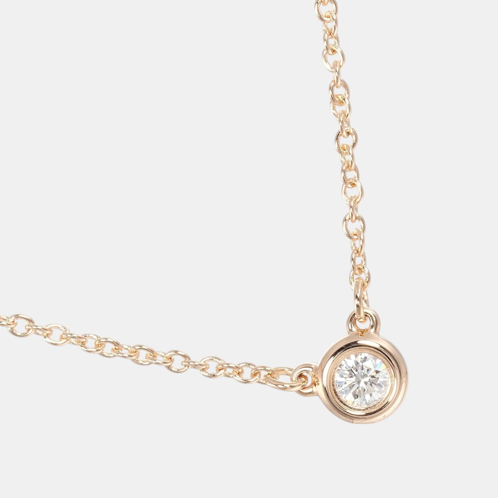 

Tiffany & Co. 18K Rose Gold Diamond by the Yard Station Pendant Necklace