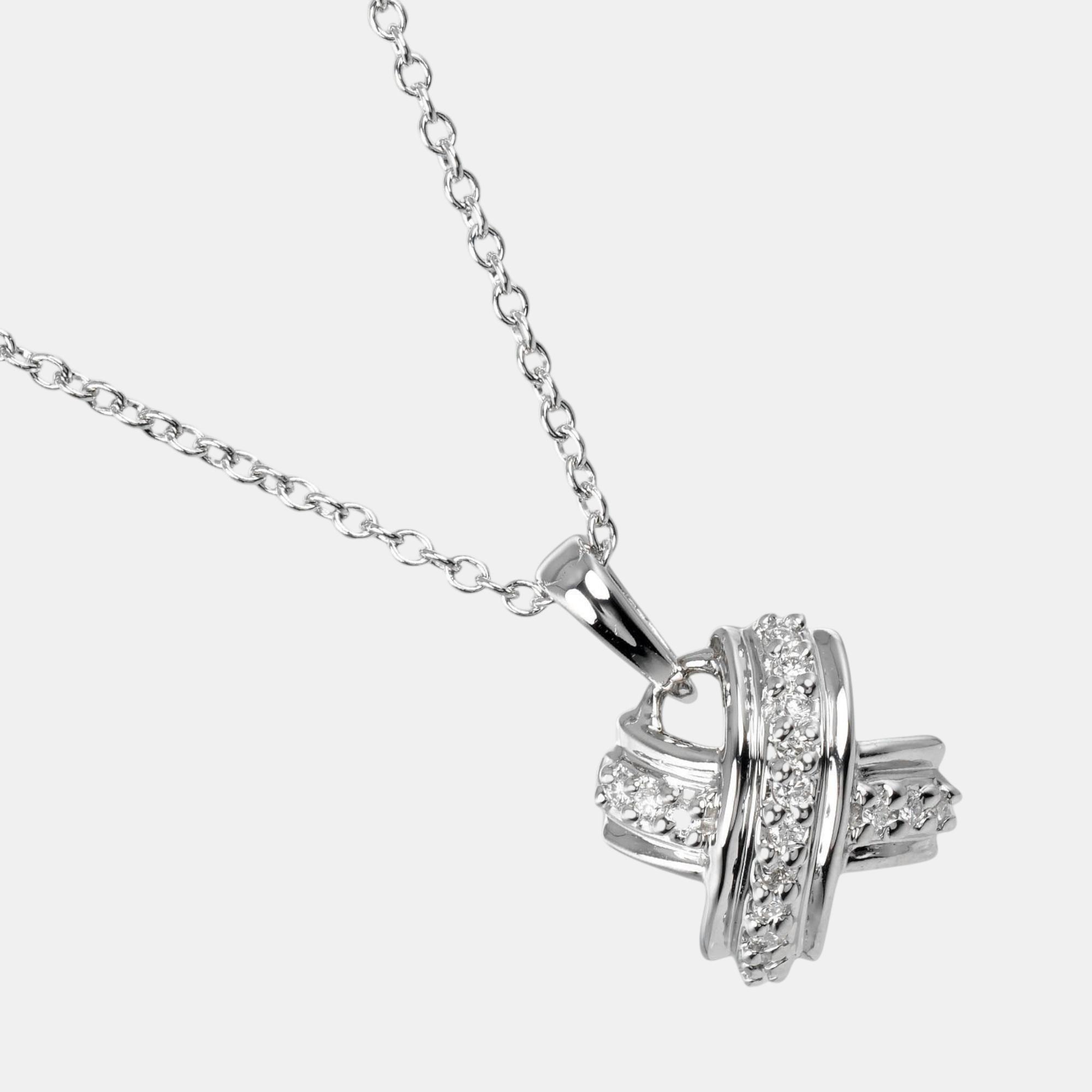 

Tiffany & Co. 18K White Gold Diamond Cross Necklace