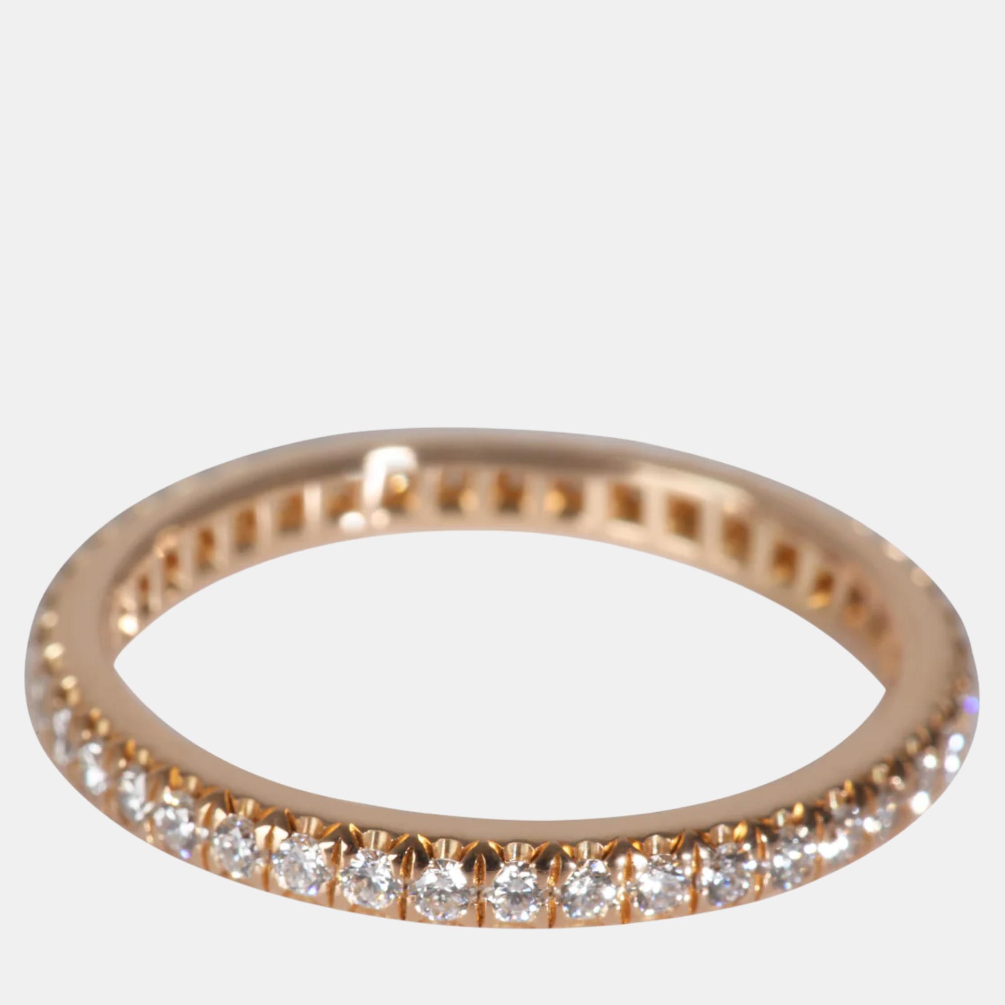 Tiffany & Co. 18K Rose Gold and Diamond Soleste Band Ring EU 50 
