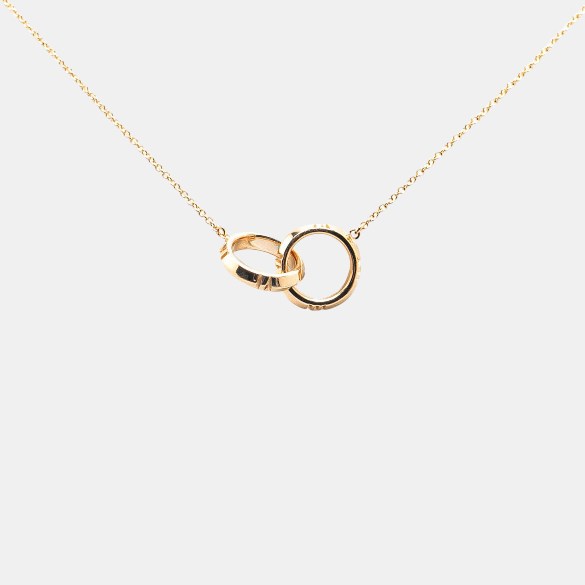 

Tiffany & Co. 18K Yellow Gold Atlas X Closed Interlocking Pendant Necklace