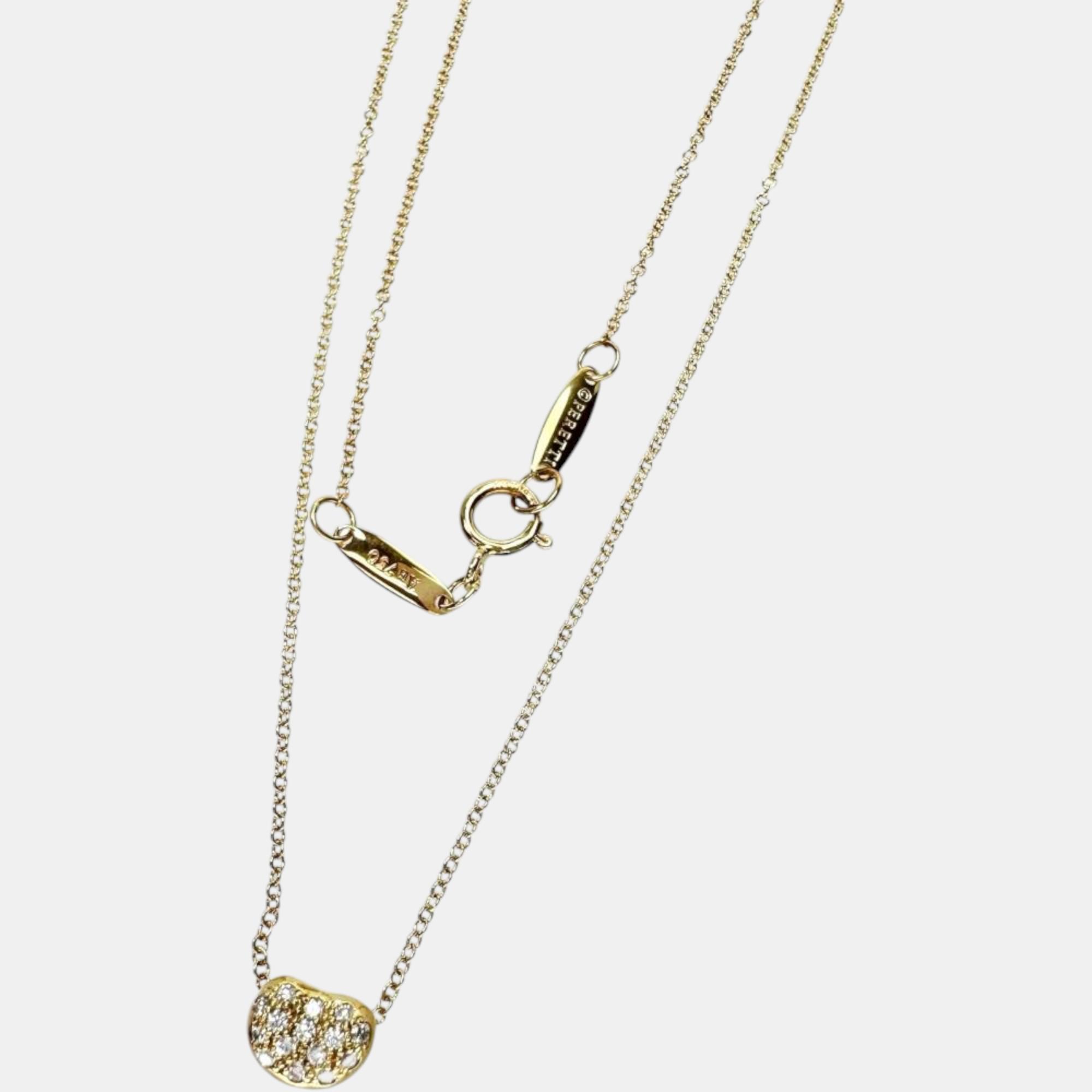 

Tiffany & Co. 18K Yellow Gold Bean Diamond Necklace