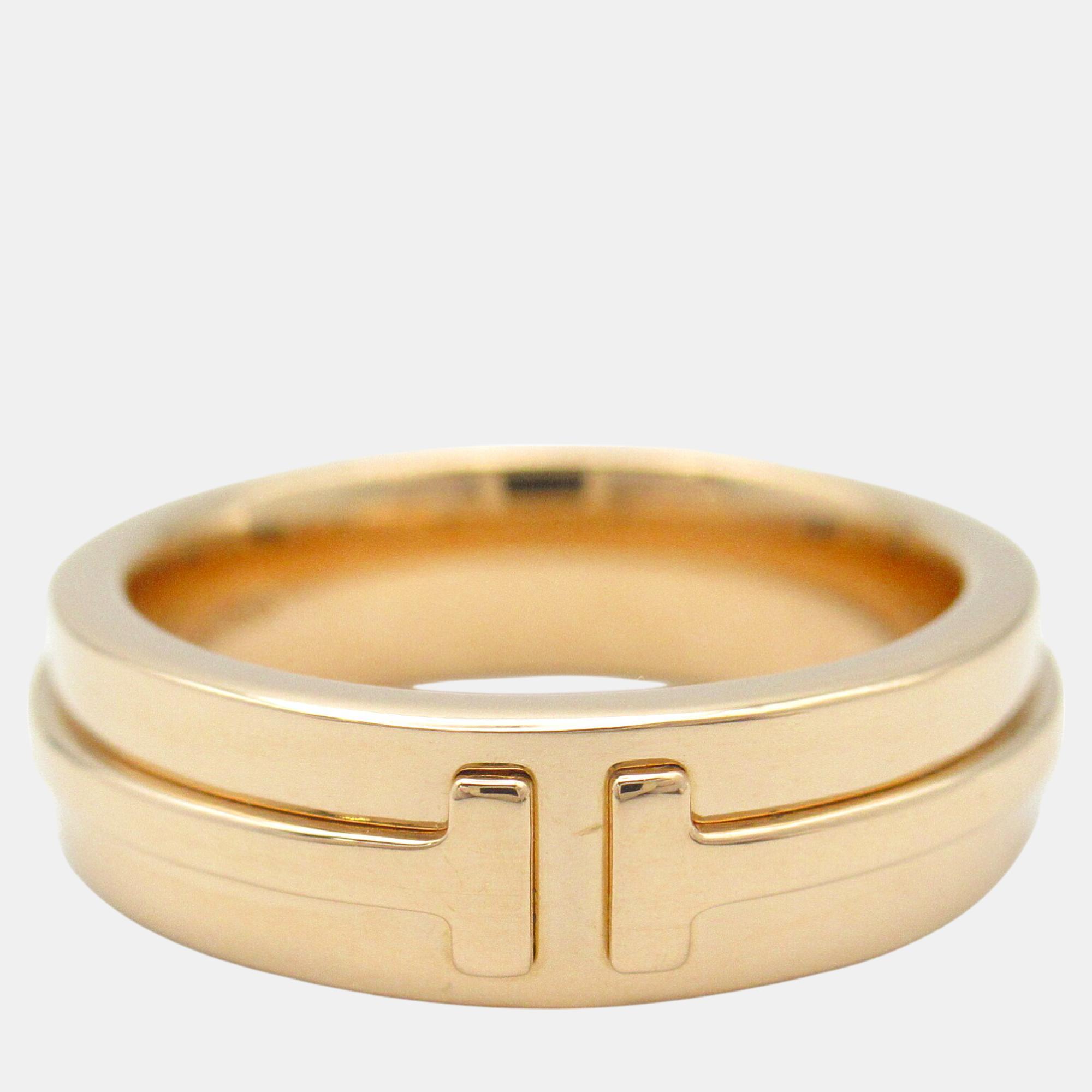 

Tiffany & Co. 18K Rose Gold T Wide Ring EU 49.5