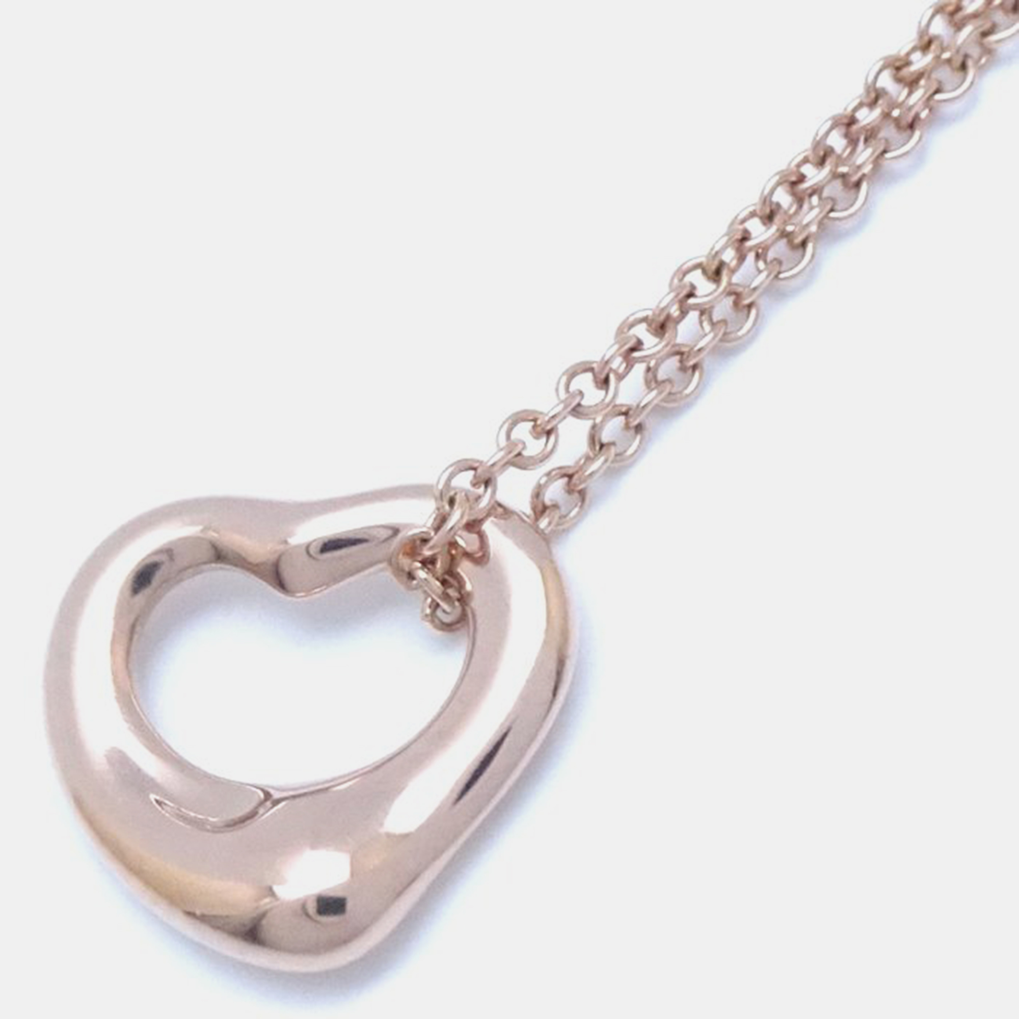 

Tiffany & Co. 18K Rose Gold Open Heart Pendant Necklace