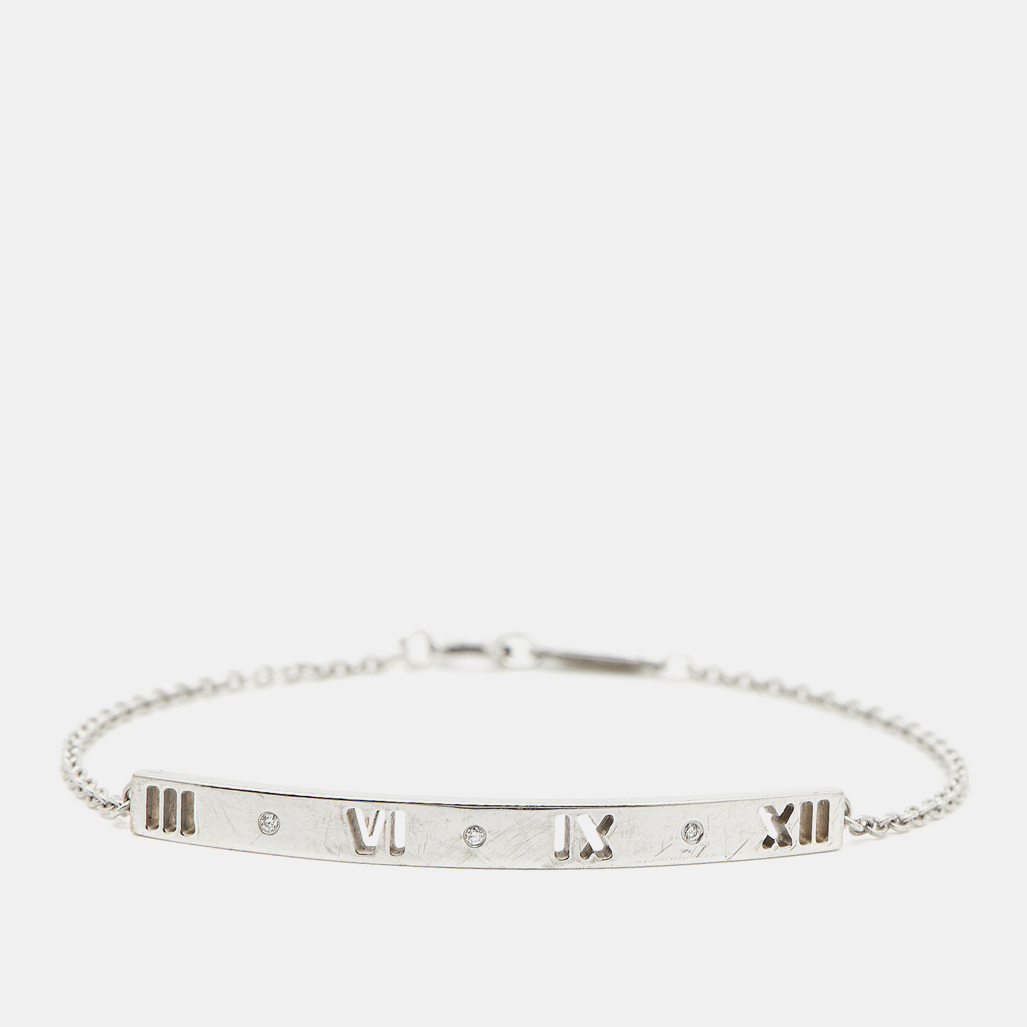 

Tiffany & Co. Atlas Pirced Bar Diamonds 18k White Gold Bracelet