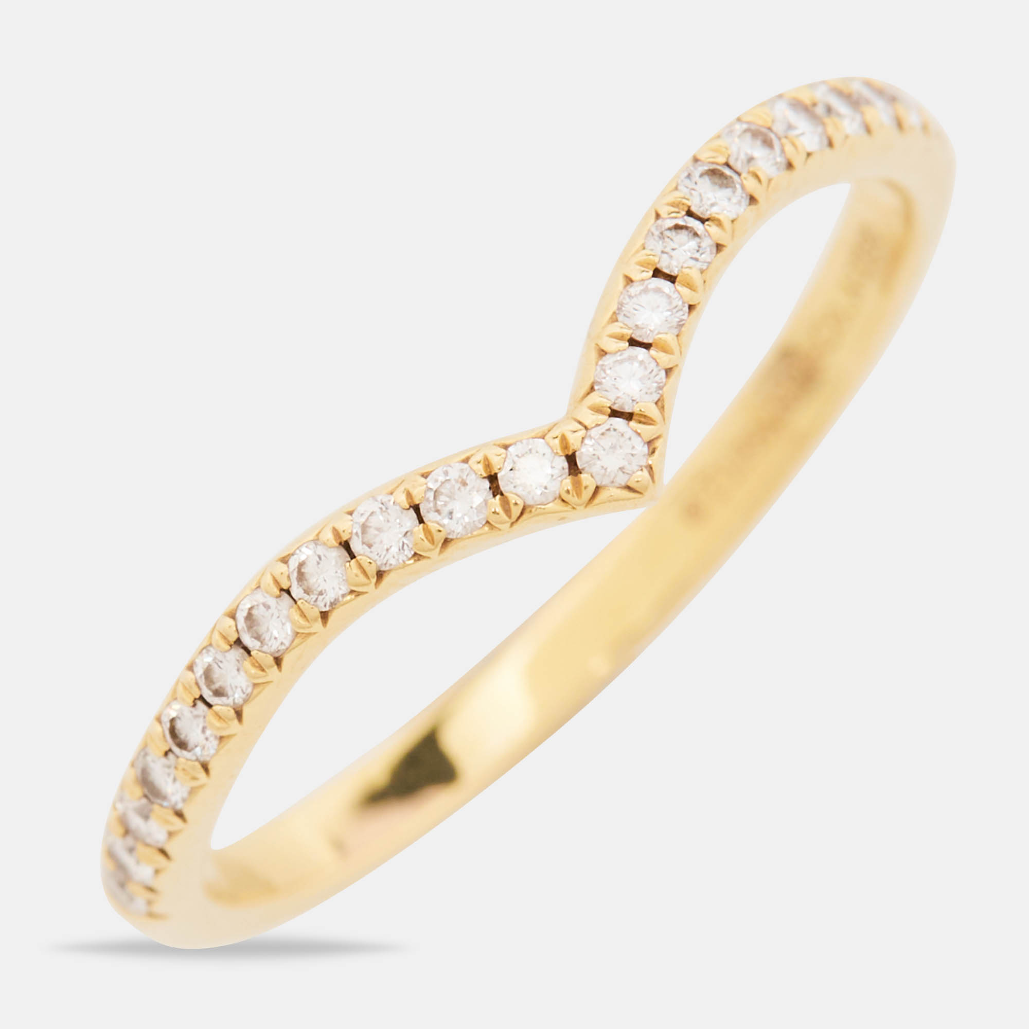 

Tiffany & Co. Solsete V Diamond 18k Yellow Gold Ring Size