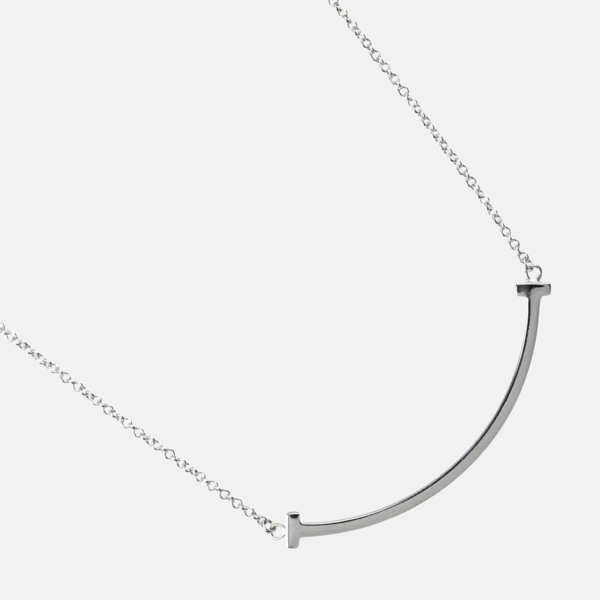 

Tiffany & Co. 18K White Gold T Smile Necklace