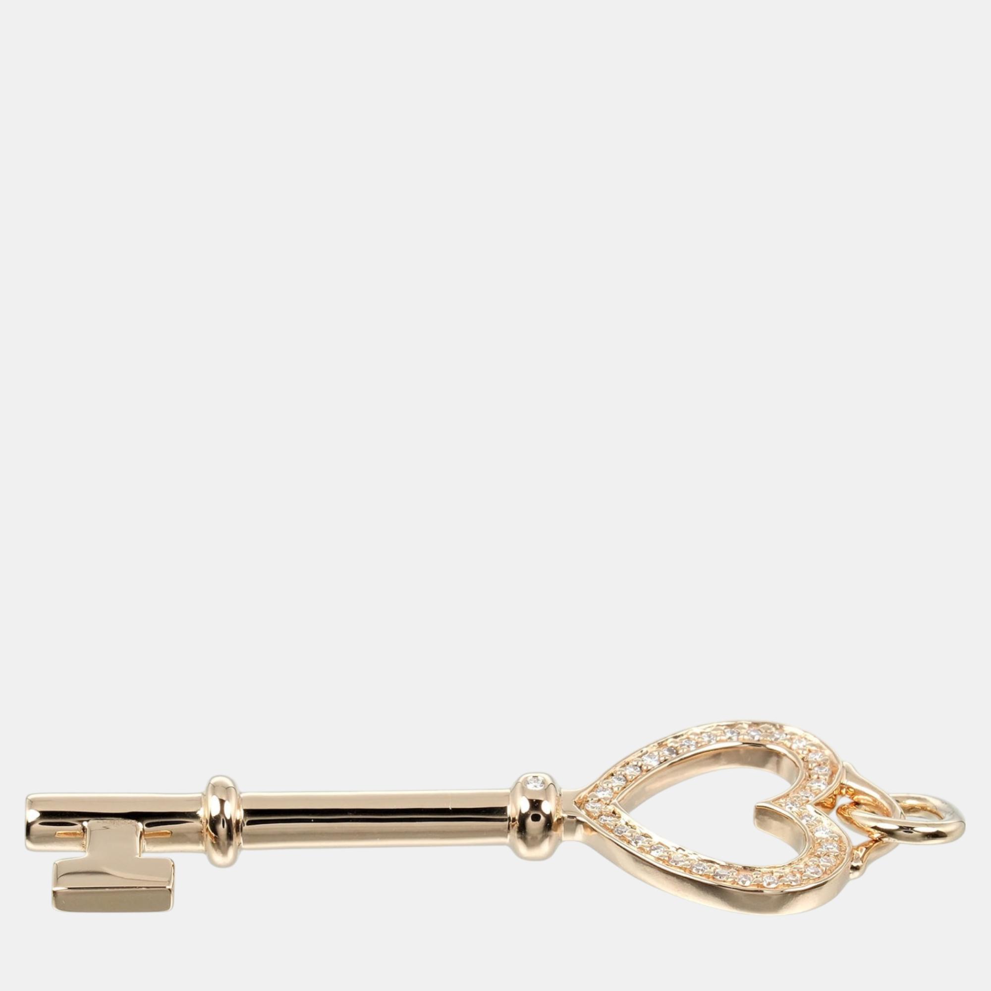 Tiffany & Co. 18K Pink Gold Heart Key Pendant 