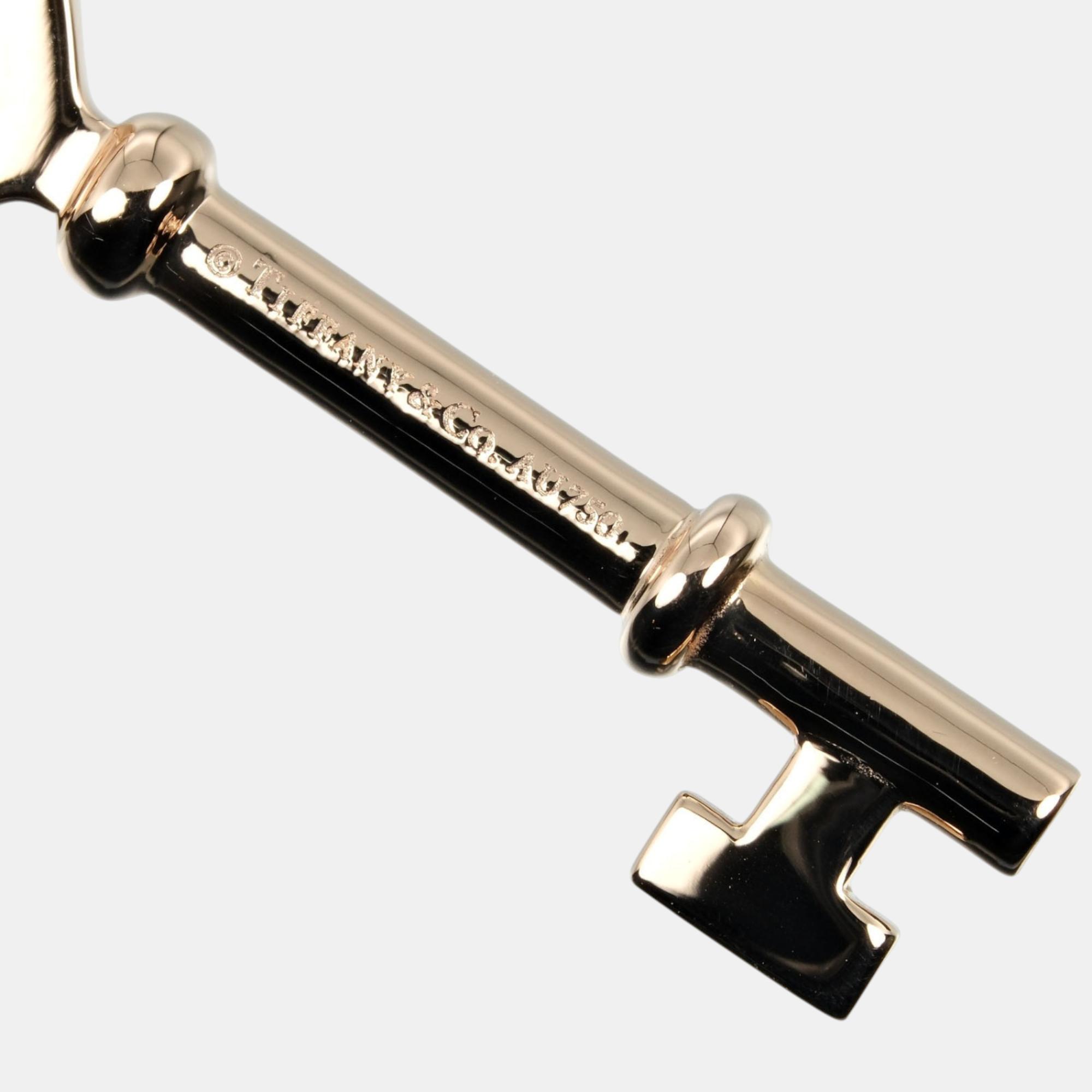 Tiffany & Co. 18K Pink Gold Heart Key Pendant 
