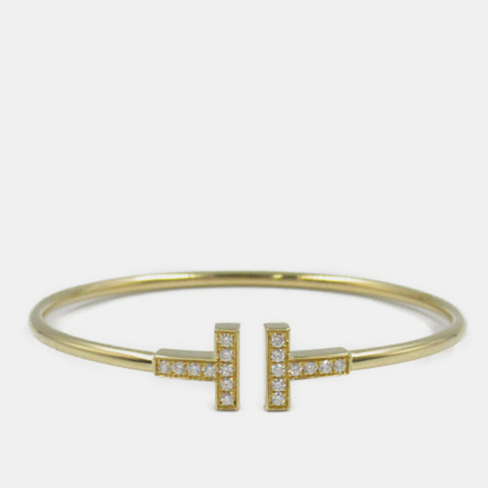 

Tiffany & Co. 18K Yellow Gold Diamond T Wire Bracelet