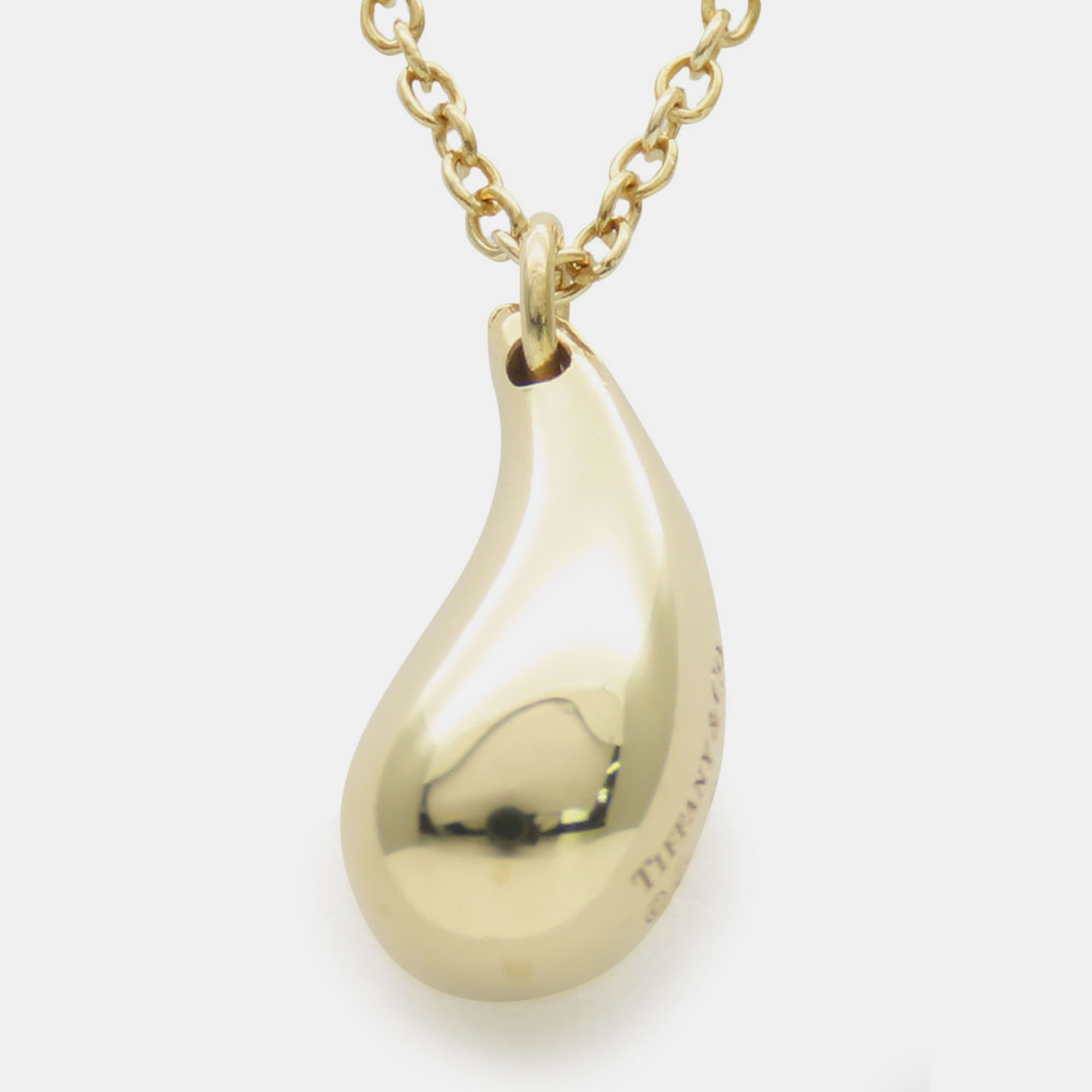 Pre-owned Tiffany & Co 18k Yellow Gold Teardrop Necklace